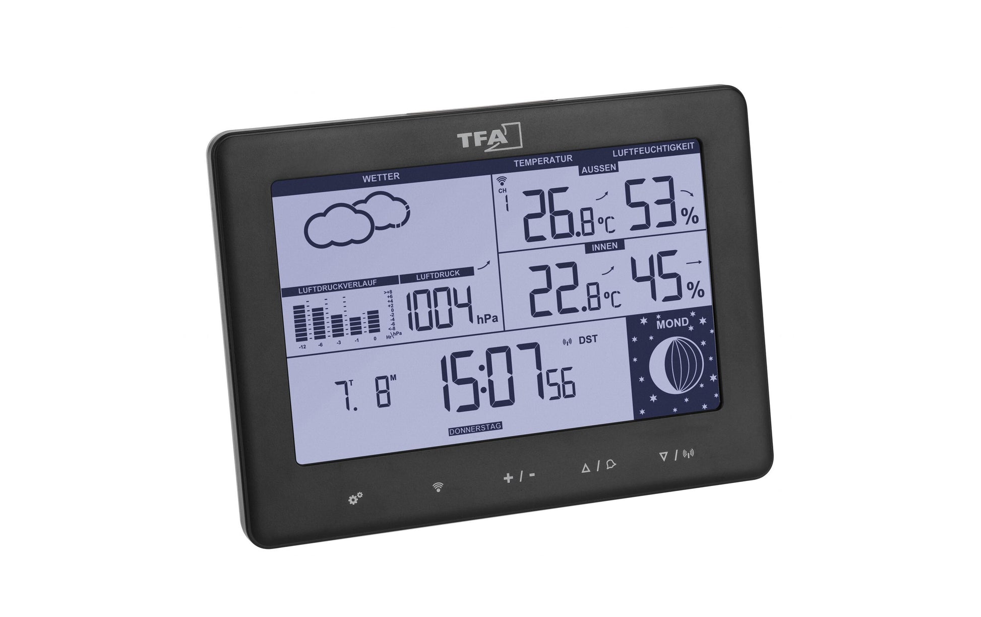 TFA-Dostmann ELEMENTS Temperatur-/Feuchtesensor – Kabellos (433 MHz), −50–70 °C, Innen/Aussen