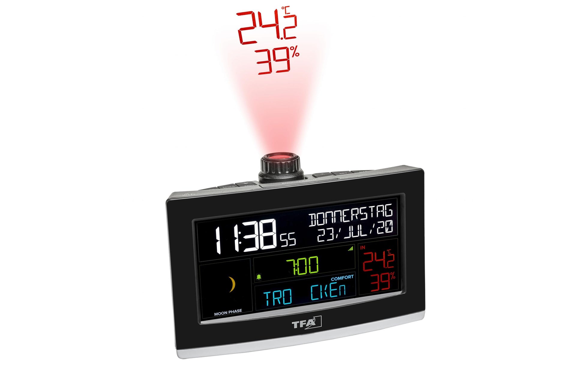 TFA-Dostmann TFA Dostmann VIEW SHOW Wetterstation – WLAN, 0–37,7 °C, 10–99 %, Innen/Aussen