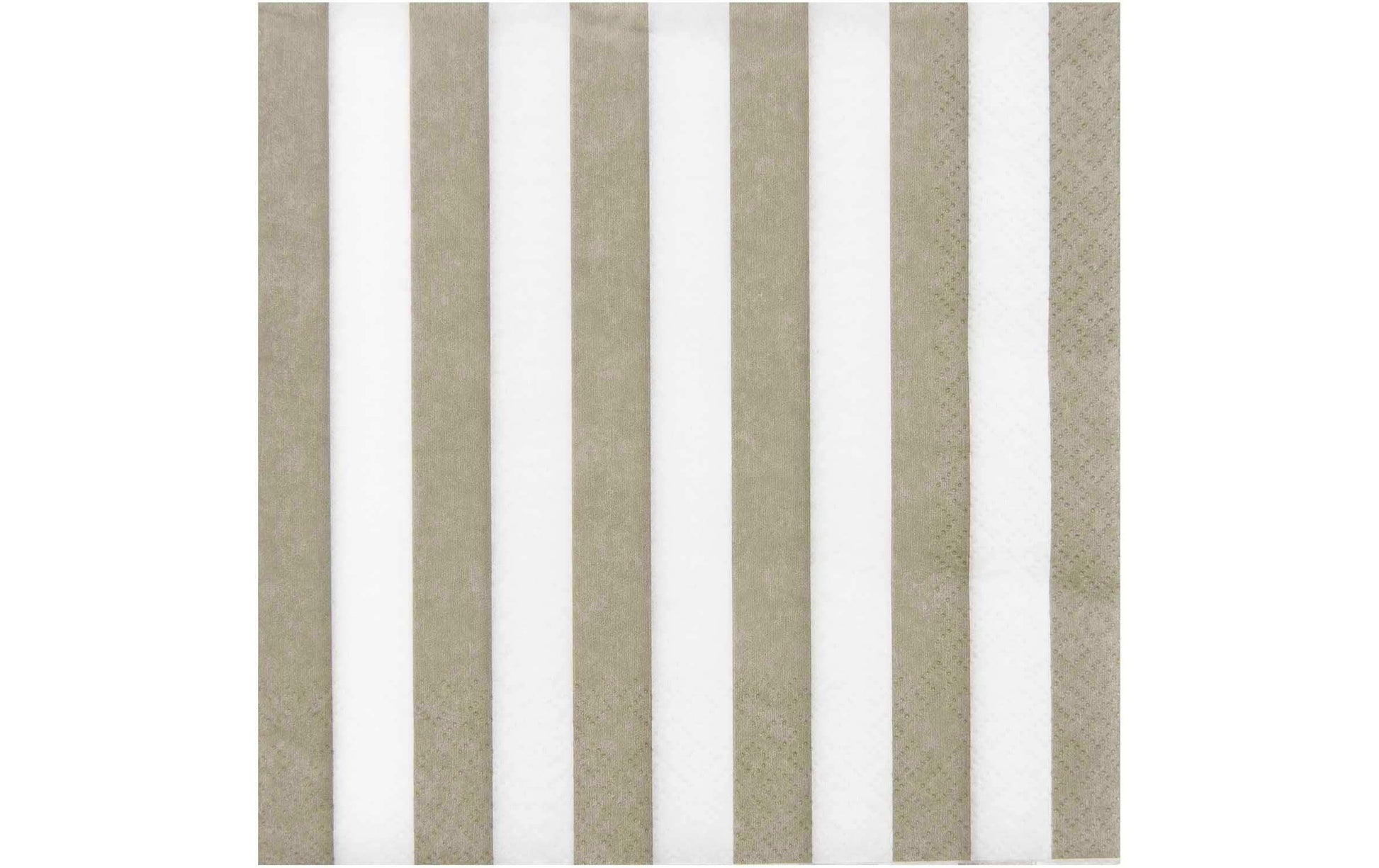 Rico Design Servietten Streifen – beige/weiss – 33 × 33 cm, 3-lagig – 20 Stück