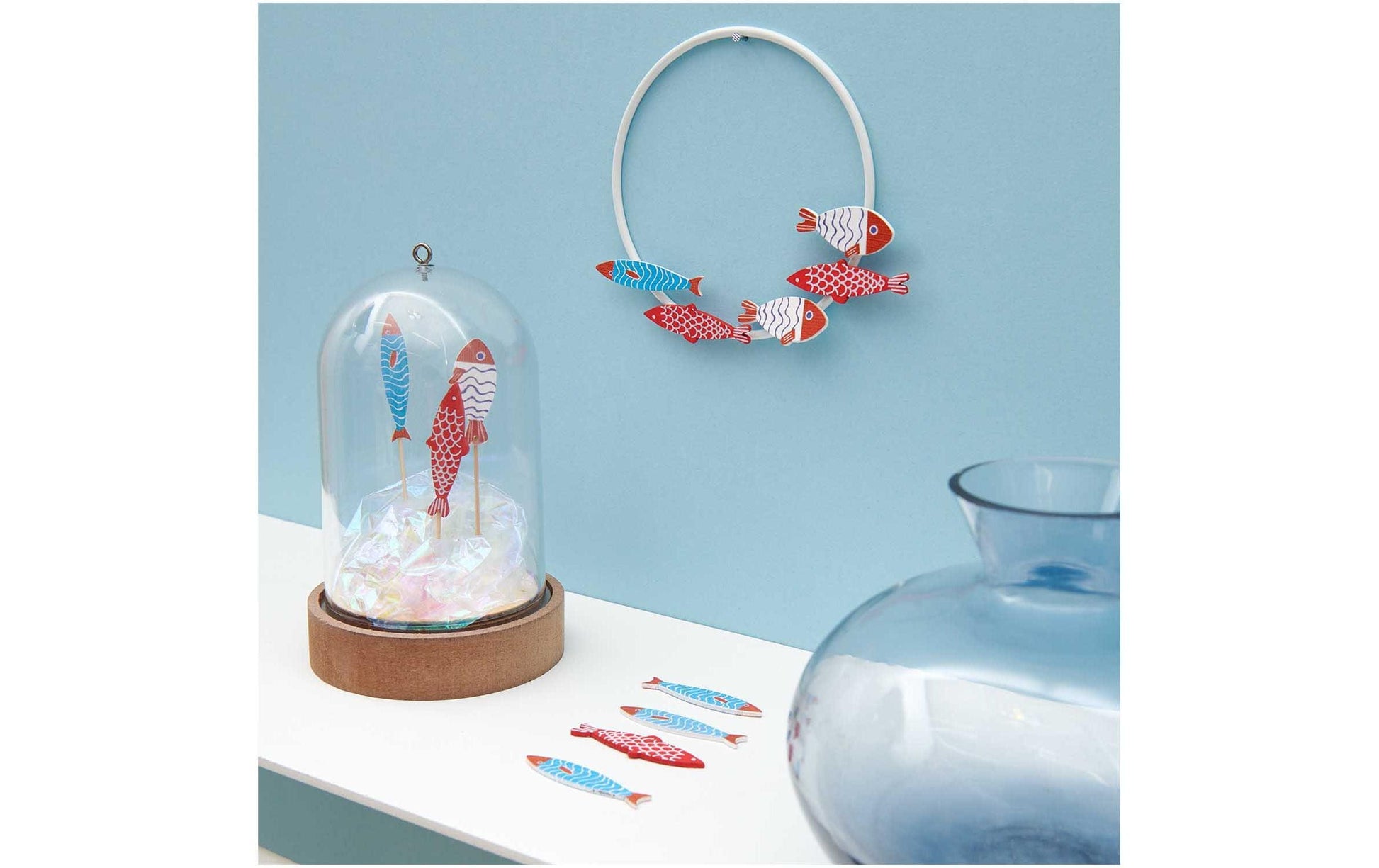 Rico Design Party-Piekser Fische – Weiss – 8 cm – Holz – 6 Stk