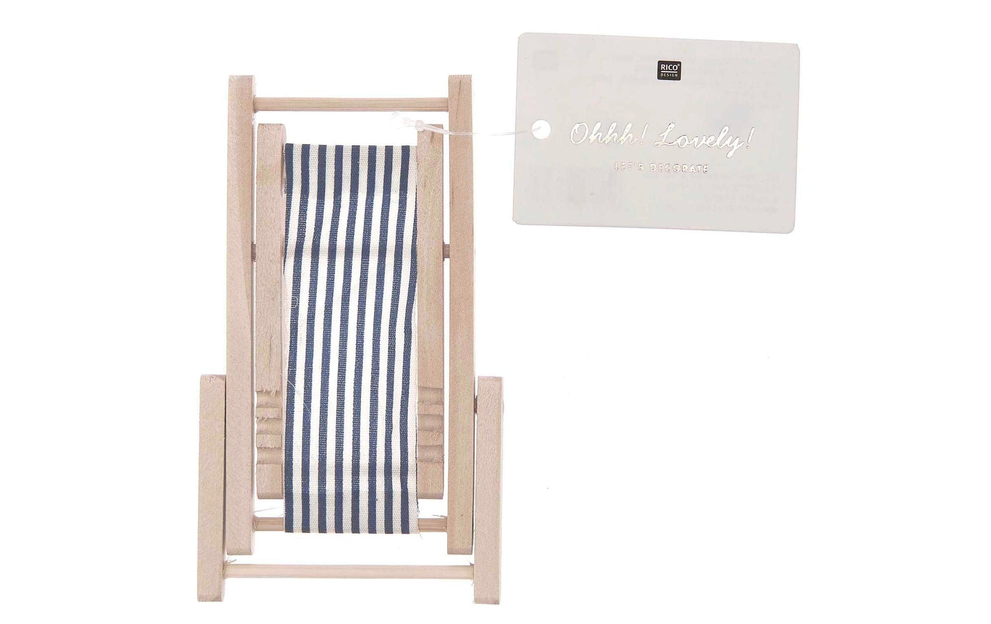 Rico Design Mini-Liegestuhl – 7 × 10 cm – Holz & Stoff, Mehrfarbig