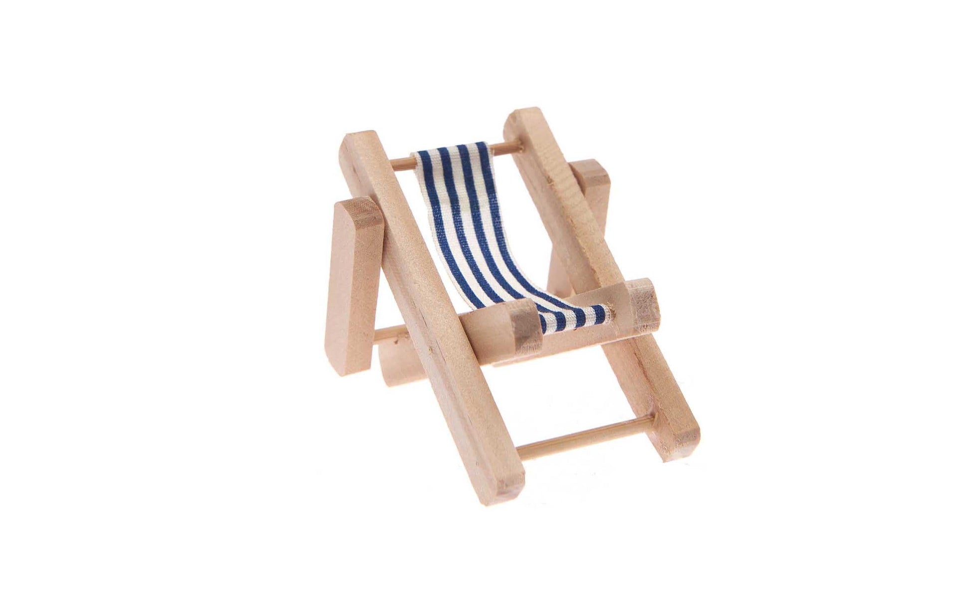 Rico Design Mini-Liegestuhl – 4,5 × 7 cm – Stoff & Holz, Mehrfarbig