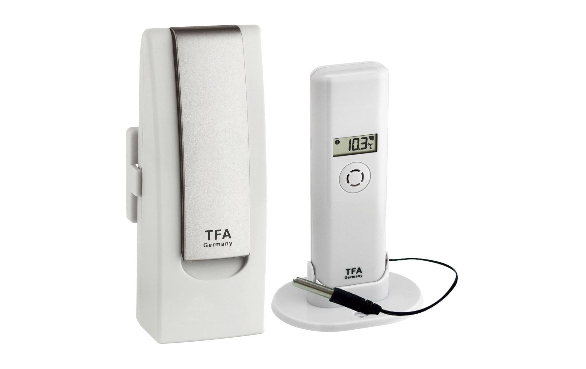 TFA-Dostmann WeatherHub SET Temperatur-/Feuchtesensor – 868 MHz, −40–60 °C, 0–99 %, Innen/Aussen
