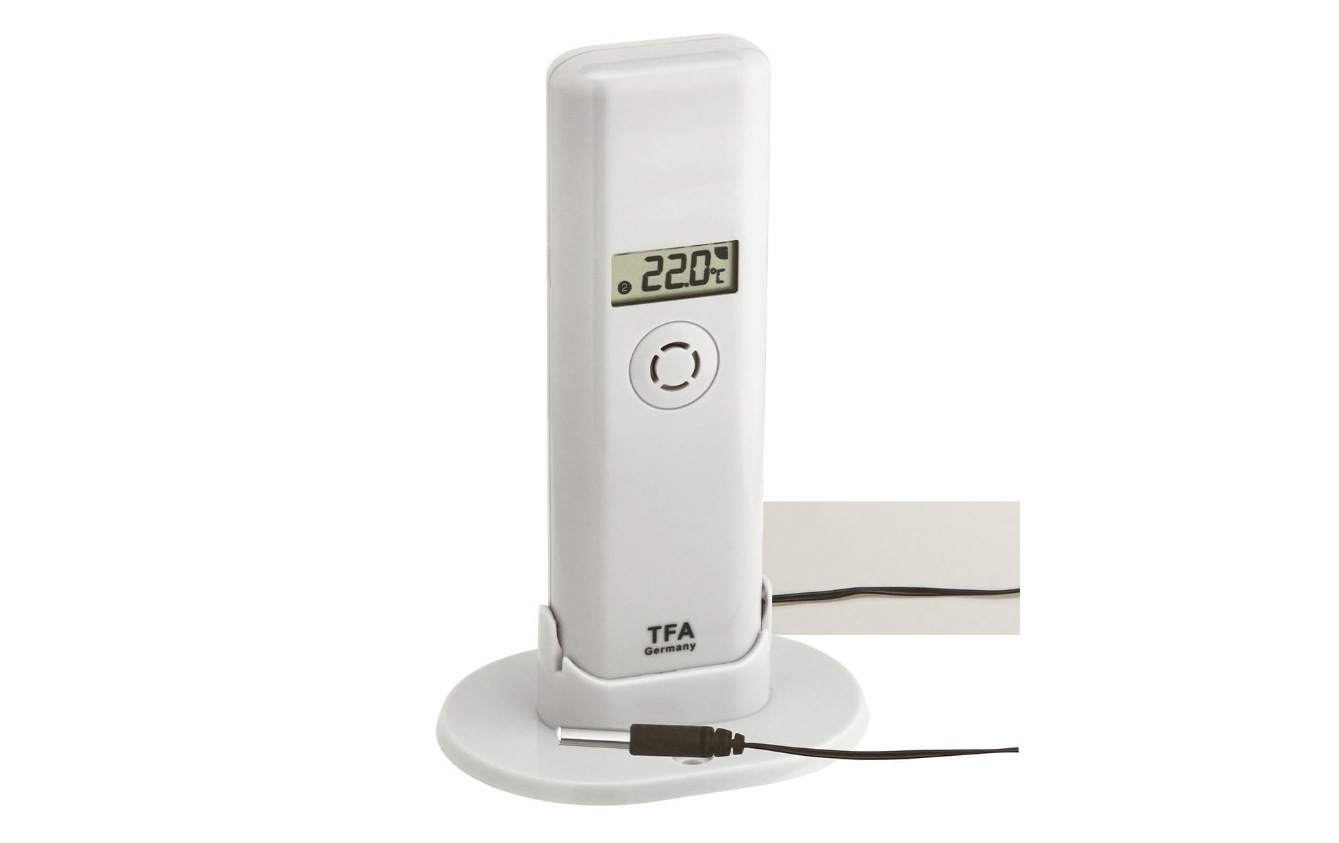 TFA-Dostmann TFA Dostmann WeatherHub T/H Display Sender Temp-/Feuchtesensor – Temp/Feuchte – Kabellos – 2× AAA