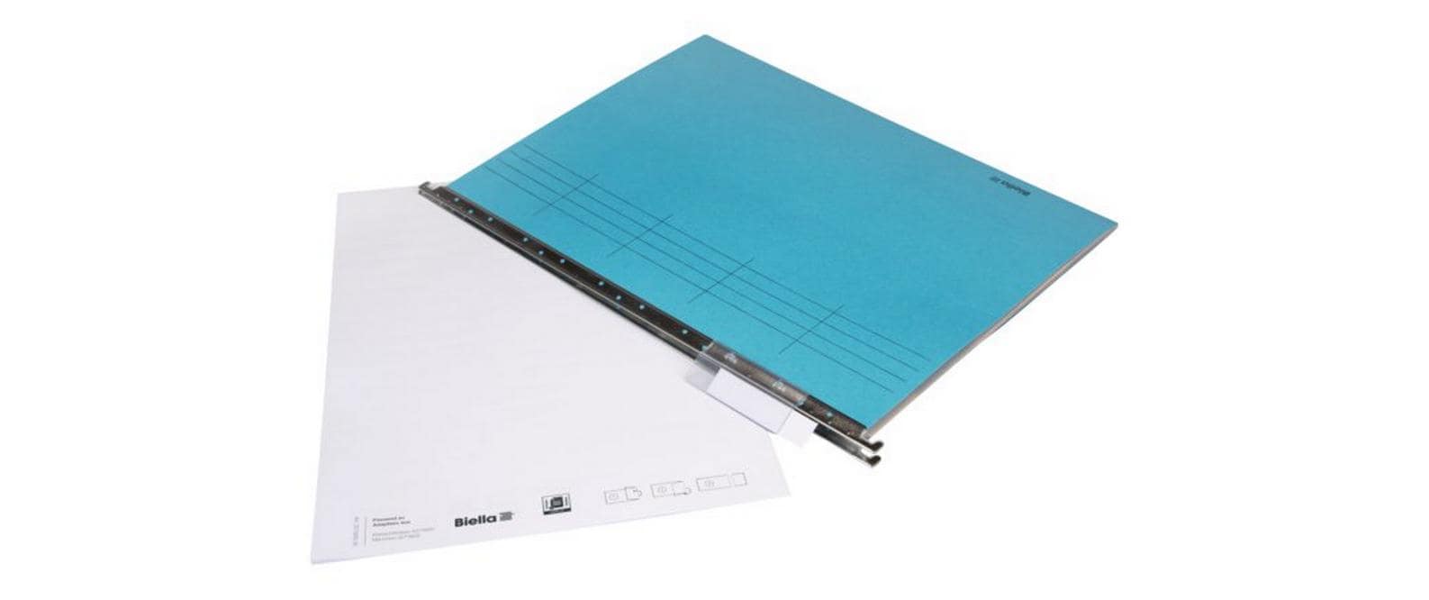 Biella Beschriftungsetiketten, 61 mm × 14 mm, weiss, Papier, für PVC-Reiter, 5 Bogen (51 Etiketten/Bogen)