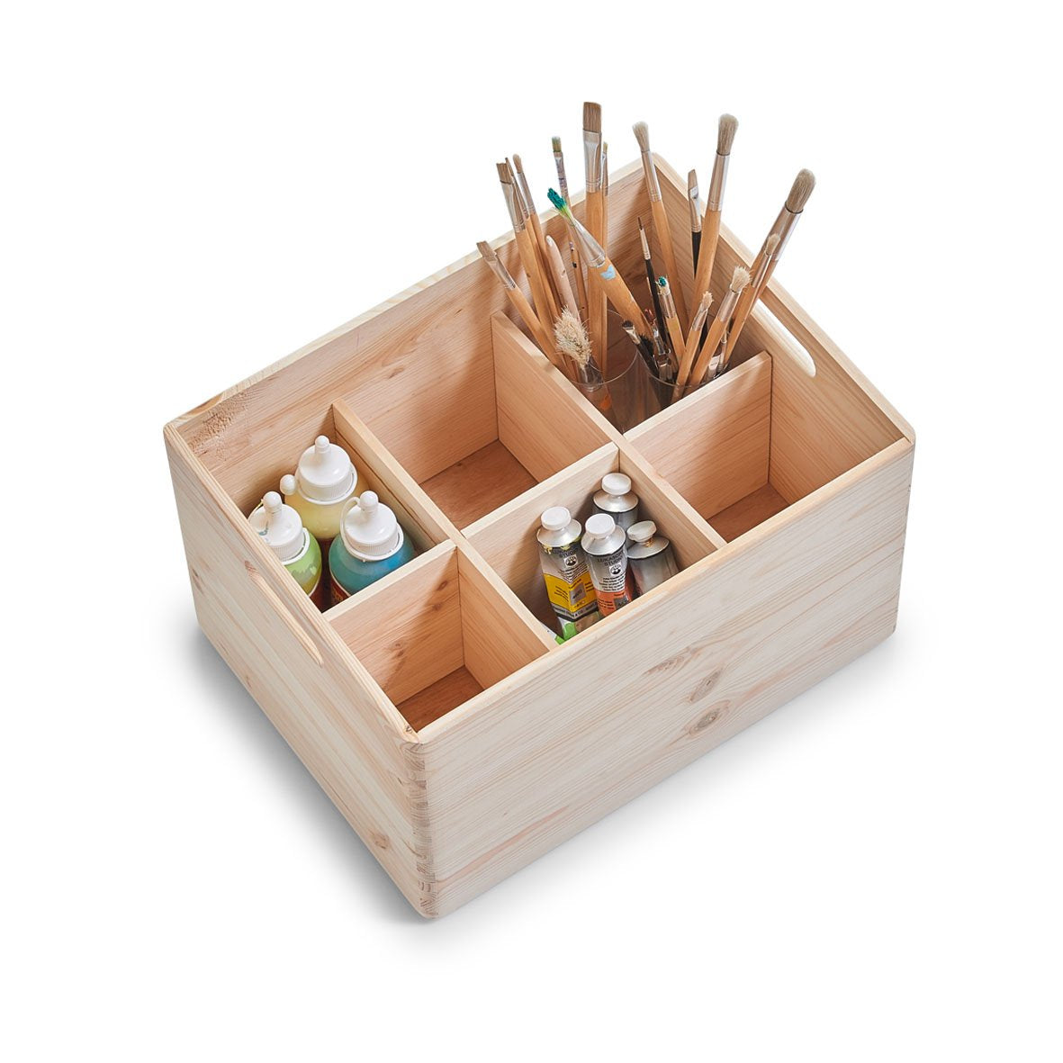Zeller Present Aufbewahrungsbox ohne Deckel – Holz – Natur – mit Griff, stapelbar – 298 × 238 × 398 mm