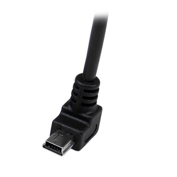 StarTech.com USB-A auf Mini-USB-B Kabel – USB 2.0 (480 Mbit/s) – 2 m – Abgewinkelt, PVC-Mantel – Schwarz