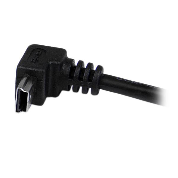 StarTech.com USB-A auf Mini-USB-B Kabel – USB 2.0 (480 Mbit/s) – 2 m – Abgewinkelt, PVC-Mantel – Schwarz