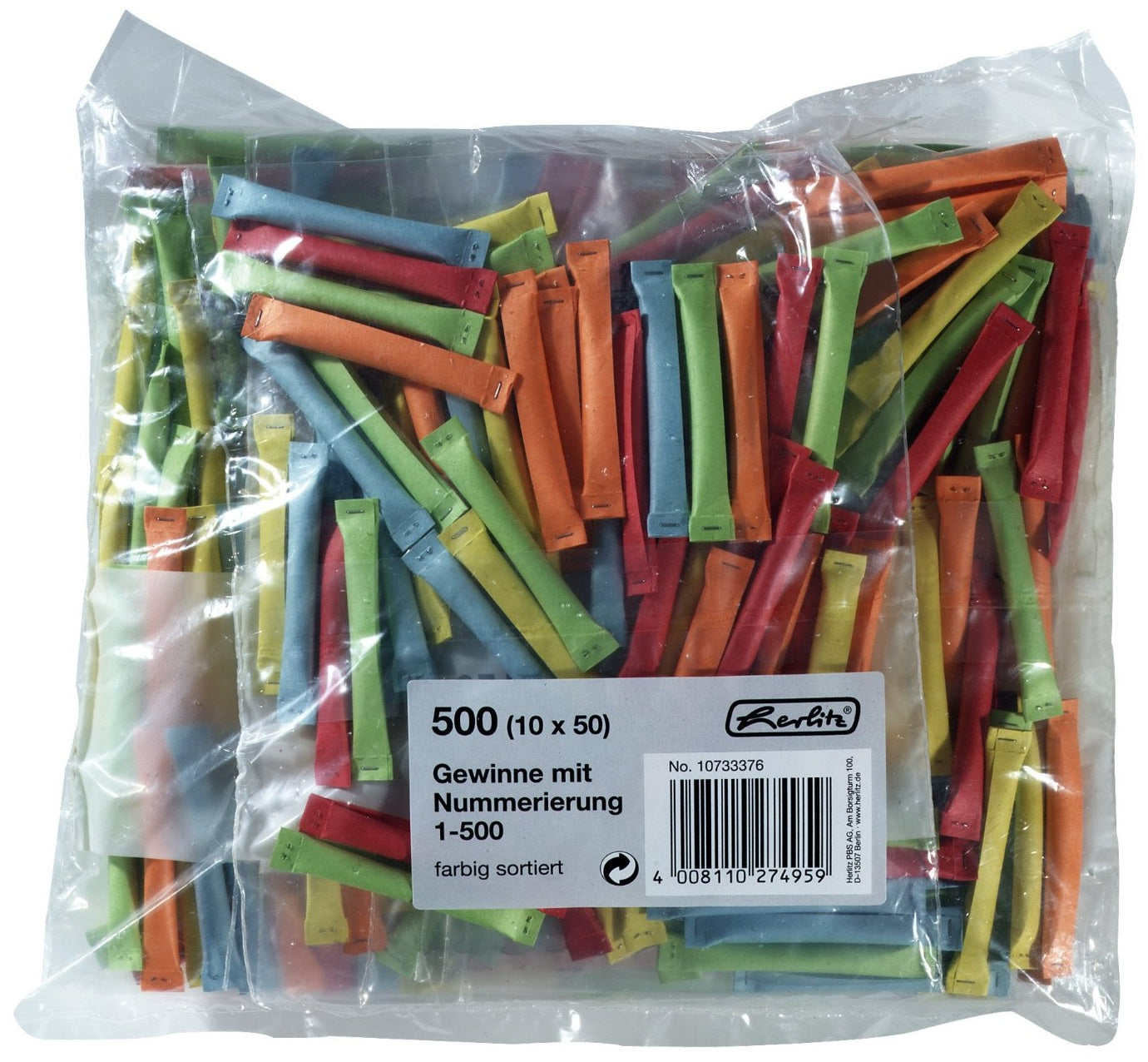 Herlitz Gutschein-/Losmarken – mehrfarbig, nummeriert – 500 Stk