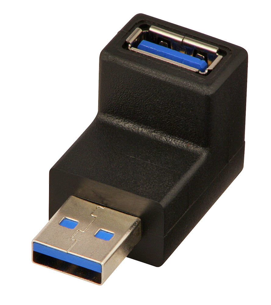 Lindy USB-A (Stecker) auf USB-A (Buchse) Adapter, USB 3.2 Gen 1, 90° gewinkelt