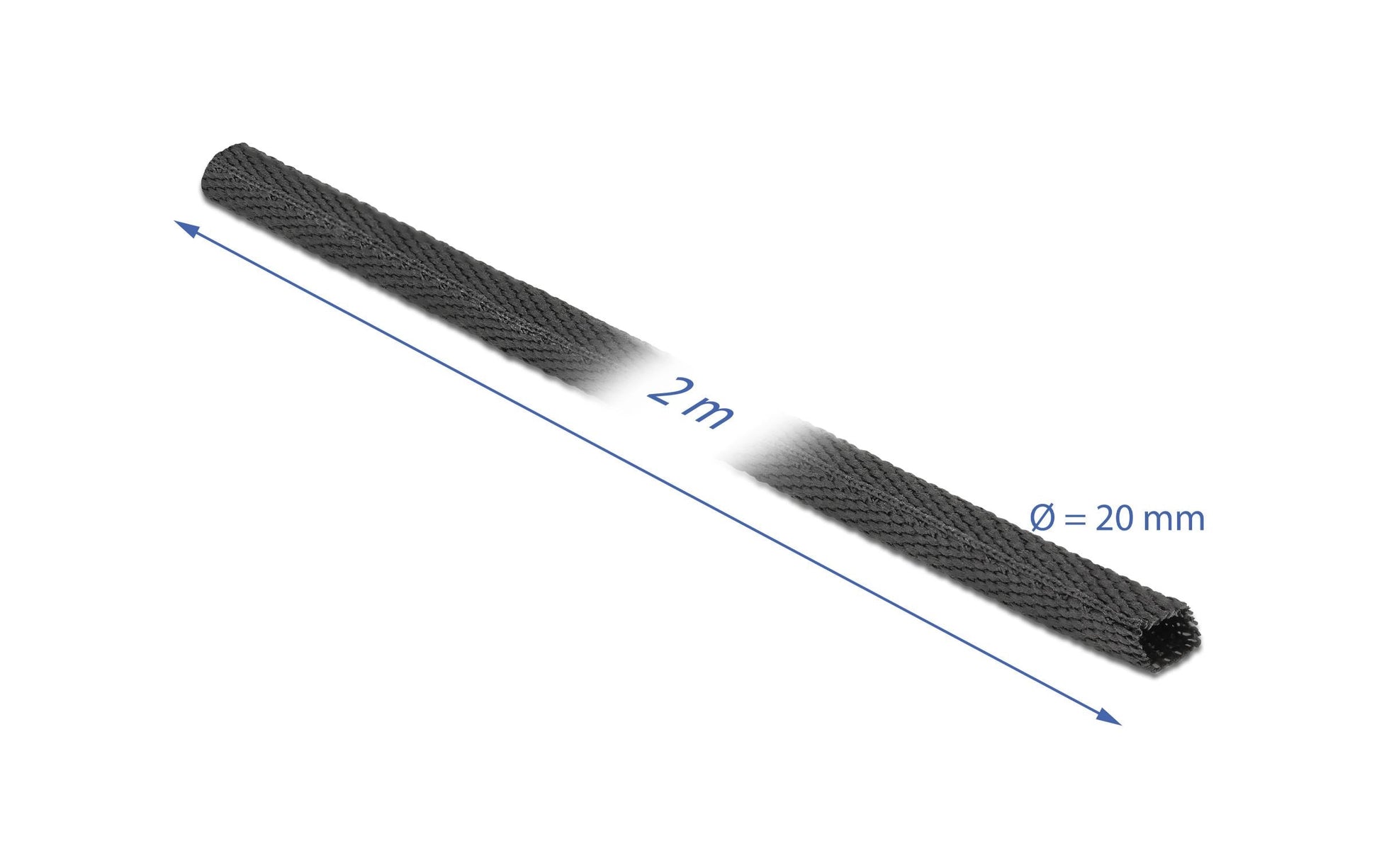 DeLOCK Schrumpfschlauch-Set, Ø 20 mm, 2 m – schwarz