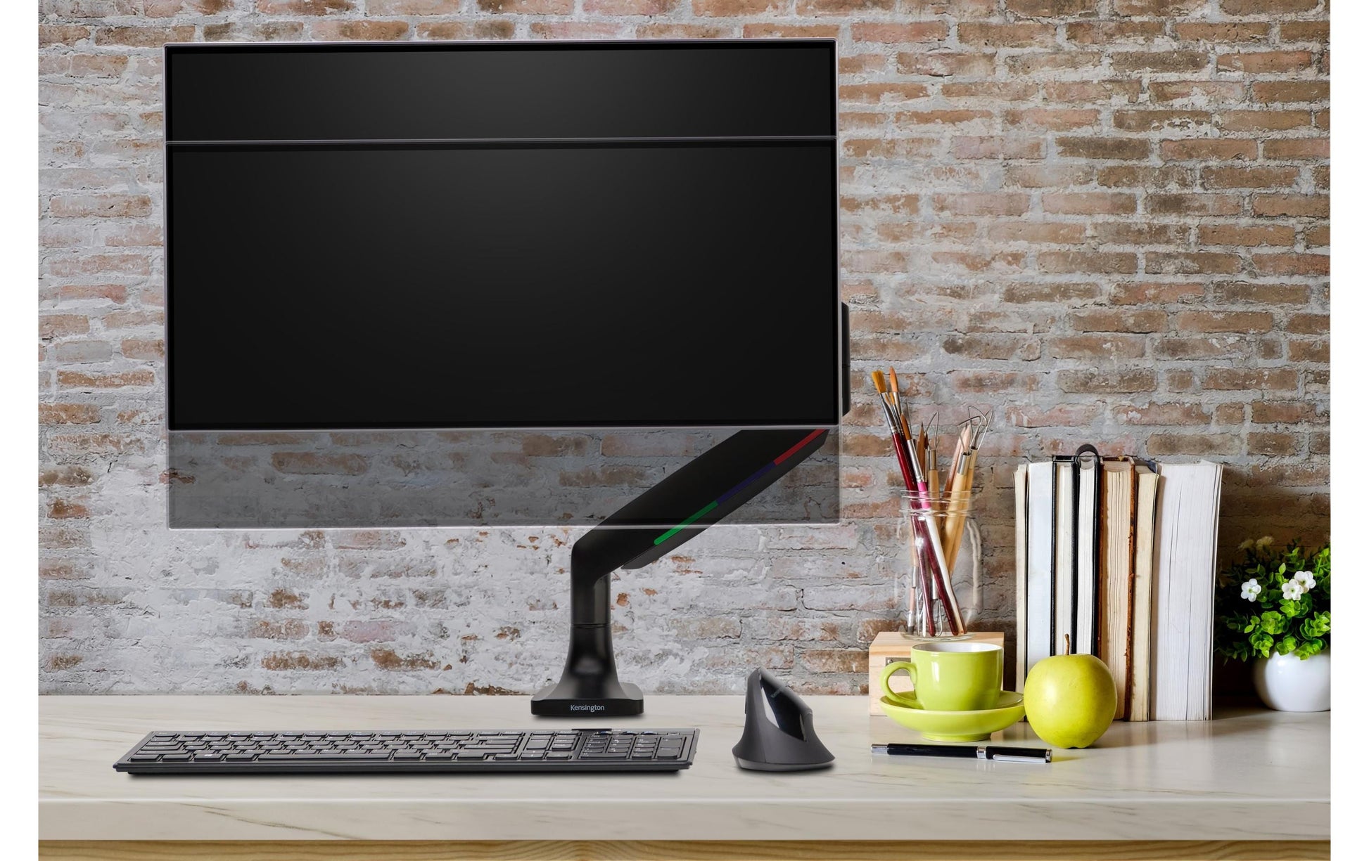 Kensington One Touch SmartFit – Monitorarm, C-Klemme/Tülle, bis 34", VESA 75 × 75/100 × 100 mm, schwarz