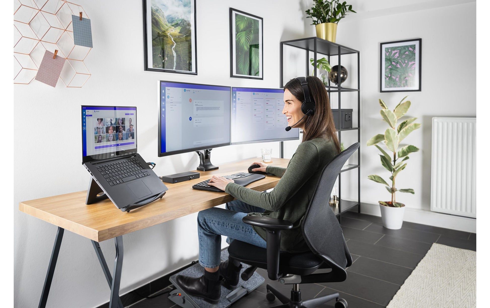 Kensington One Touch SmartFit – Monitorarm, 2 Monitore, Tischklemme, bis 34", VESA 75 × 75/100 × 100 mm, 9 kg