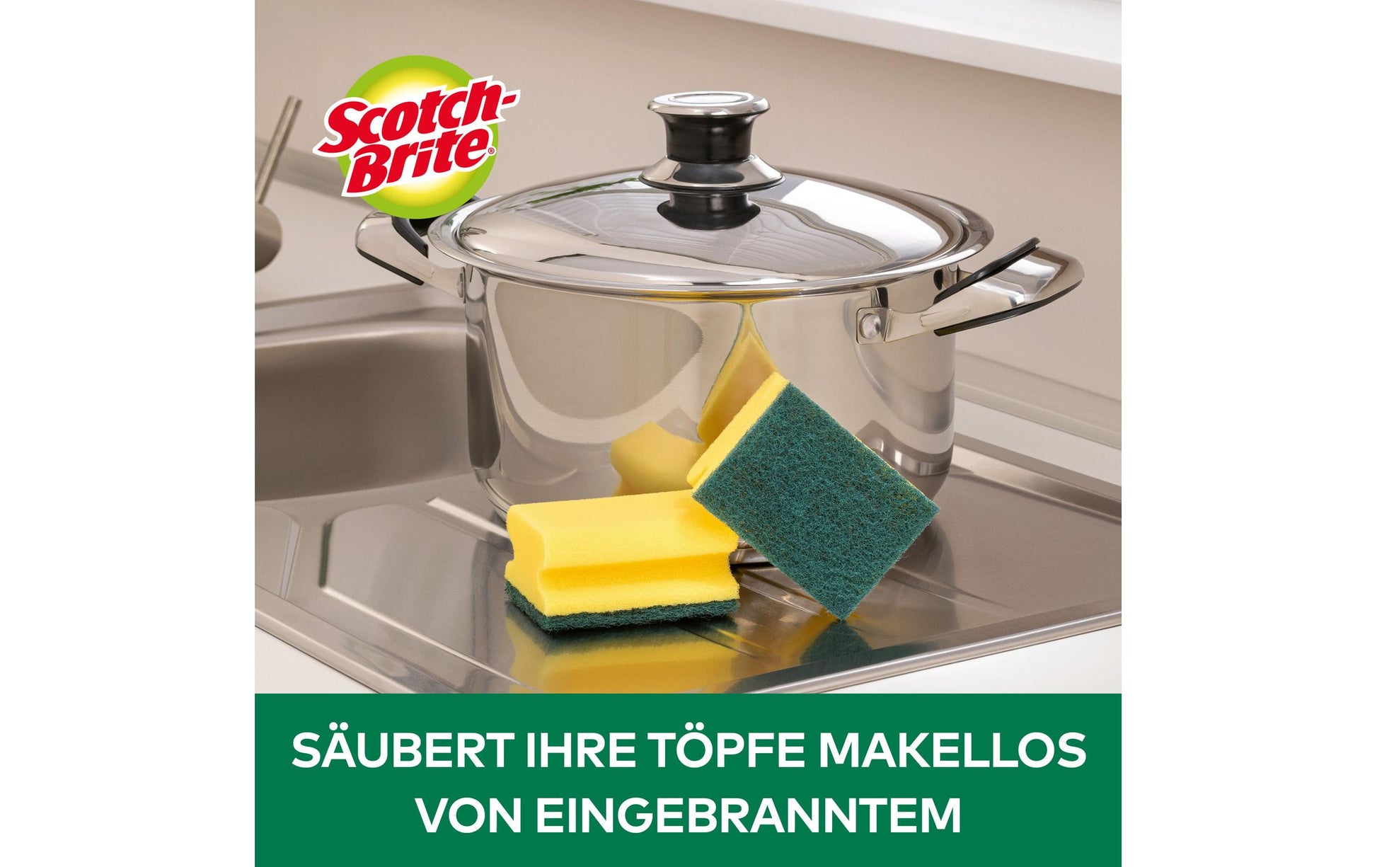3M Schwamm Classic – Kunststoff, 9 × 4,5 × 7 cm, gelb, für Metallbehälter, Pfannen, Gartengeräte, 6 Stk.