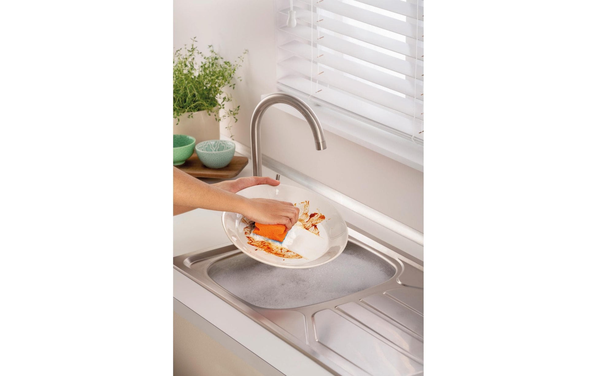 Scotch-Brite Schwamm – Kunststoff, 9 × 7 × 4,5 cm, rot, für Kochgeschirr und Glas, 6 Stk.