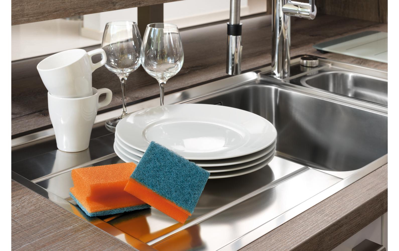 Scotch-Brite Schwamm – Kunststoff, 9 × 7 × 4,5 cm, rot, für Kochgeschirr und Glas, 6 Stk.