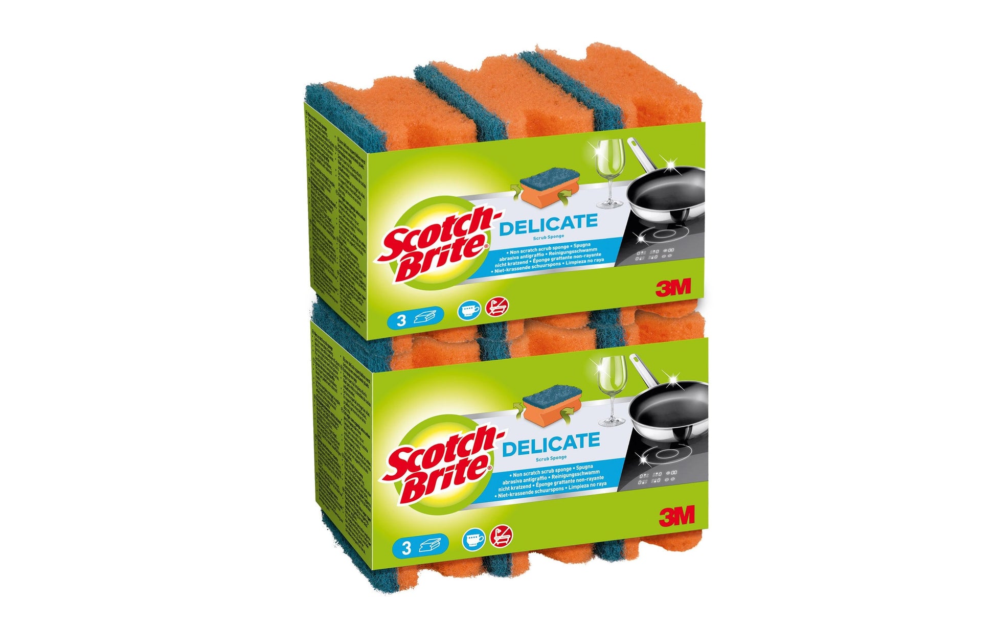 Scotch-Brite Schwamm – Kunststoff, 9 × 7 × 4,5 cm, rot, für Kochgeschirr und Glas, 6 Stk.