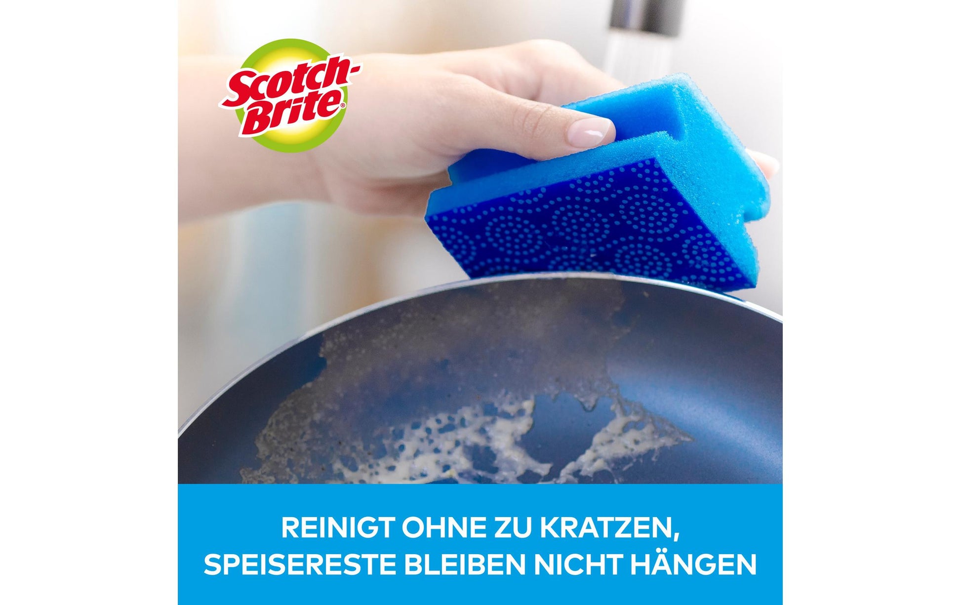Scotch-Brite Spülschwamm Fresh – Schaumstoff, für Glas, blau, 2 Stk.