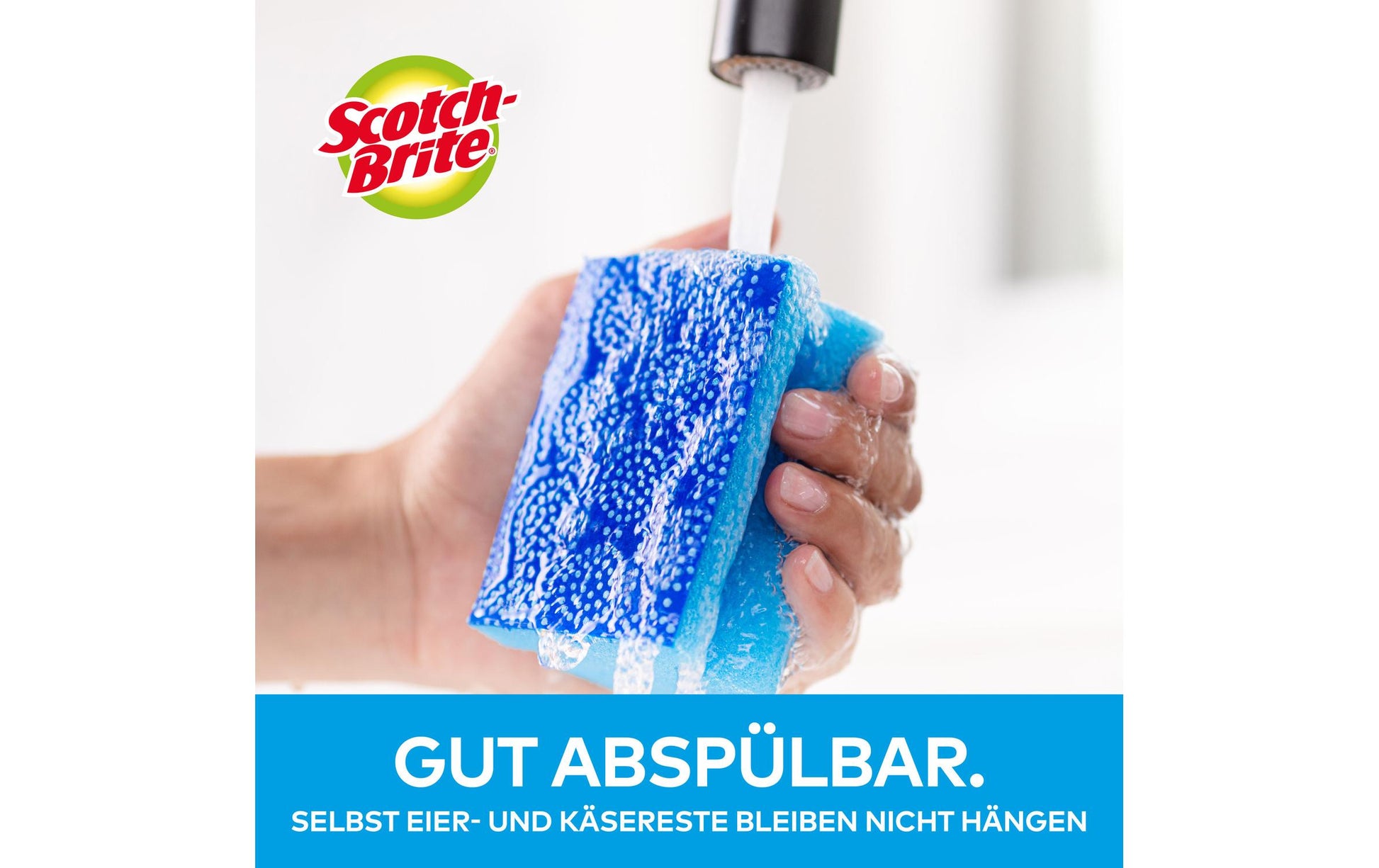 Scotch-Brite Spülschwamm Fresh – Schaumstoff, für Glas, blau, 2 Stk.