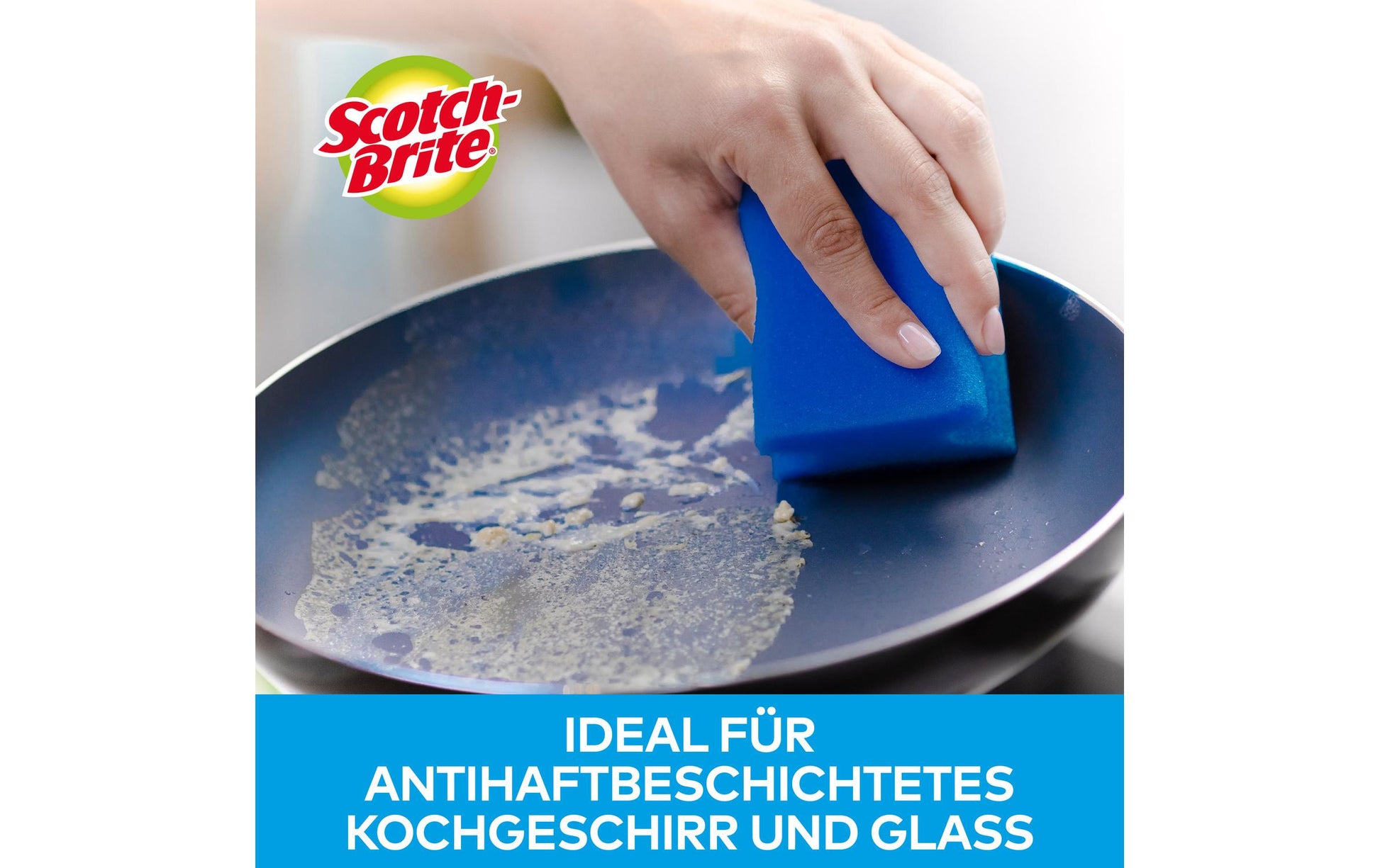 Scotch-Brite Spülschwamm Fresh – Schaumstoff, für Glas, blau, 2 Stk.