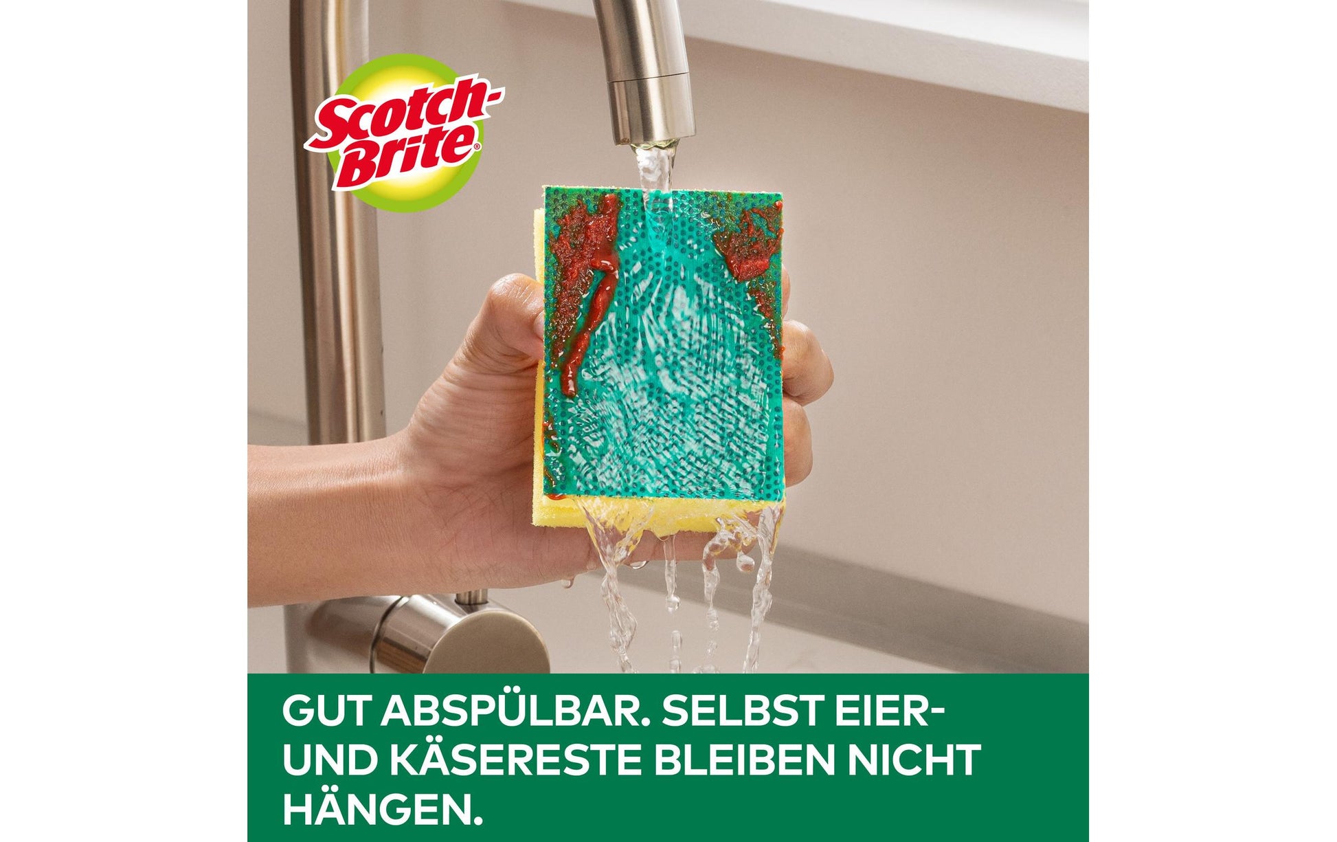 Scotch-Brite Scheuerschwamm extra stark – Schaumstoff, für Chromstahl, mehrfarbig, 2 Stk.