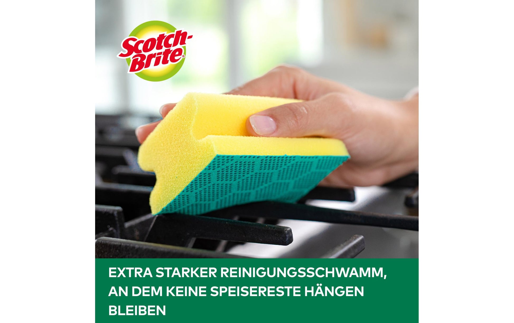 Scotch-Brite Scheuerschwamm extra stark – Schaumstoff, für Chromstahl, mehrfarbig, 2 Stk.