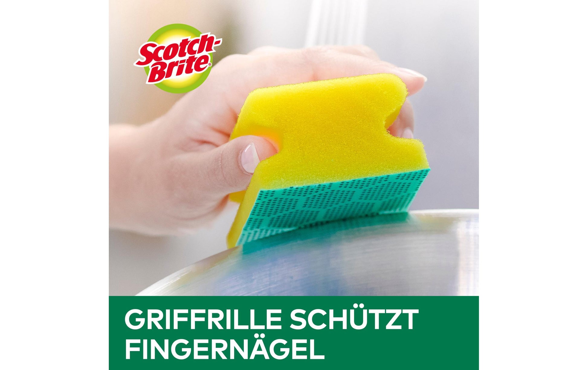 Scotch-Brite Scheuerschwamm extra stark – Schaumstoff, für Chromstahl, mehrfarbig, 2 Stk.