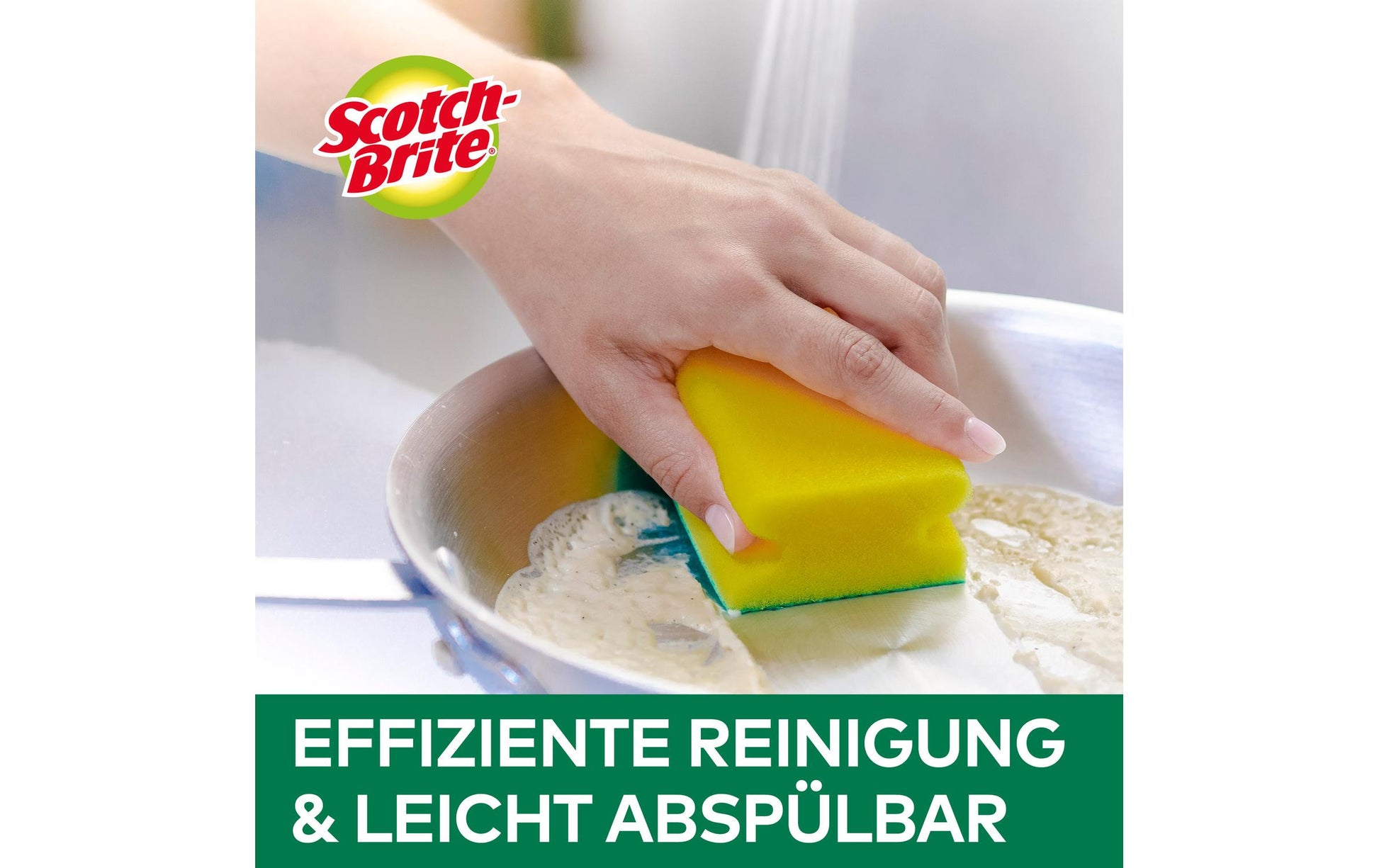 Scotch-Brite Scheuerschwamm extra stark – Schaumstoff, für Chromstahl, mehrfarbig, 2 Stk.