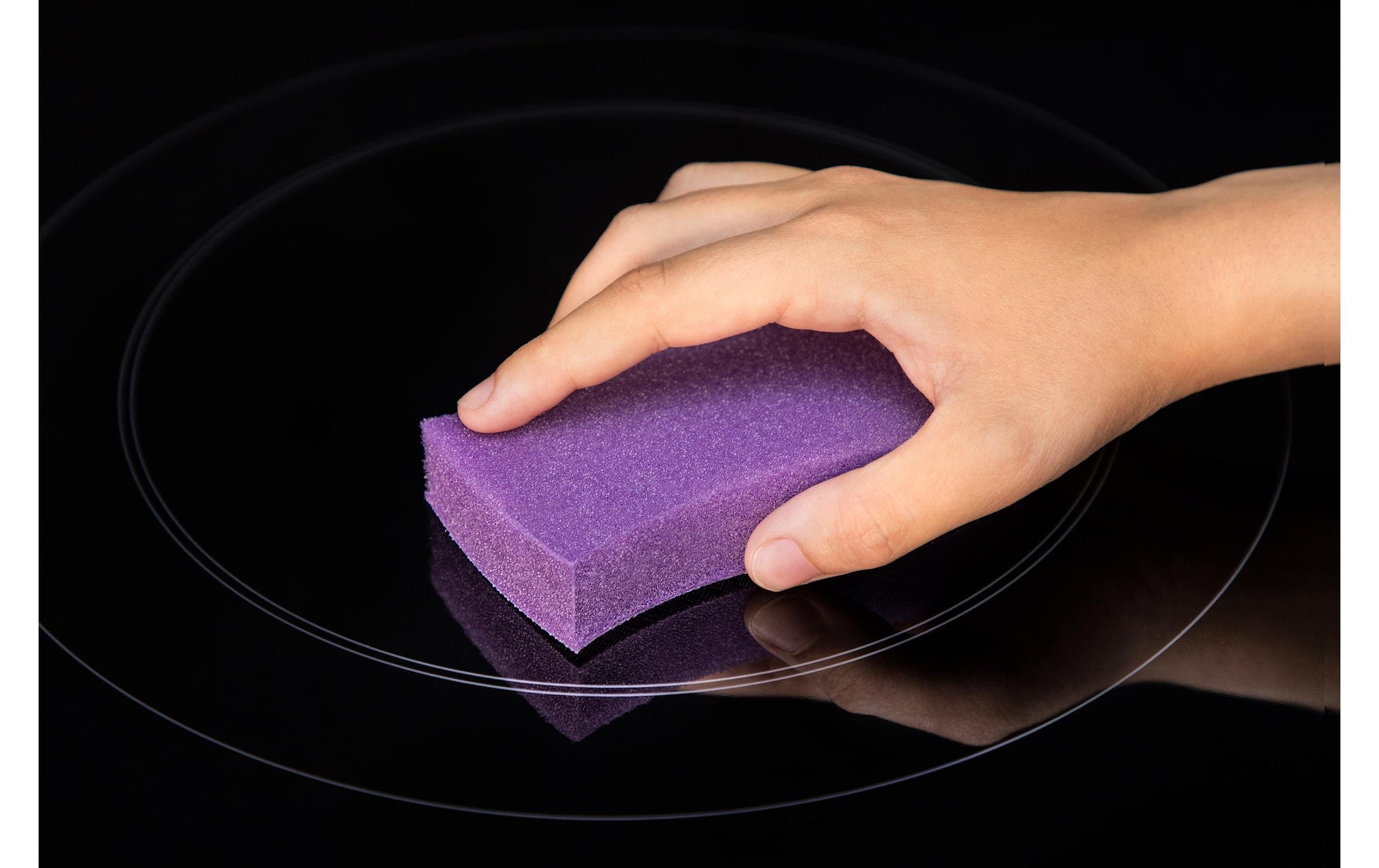 3M Schwamm – Kunststoff, 15 × 15 × 4 cm, violett, für Glaskeramik-Kochfelder, 1 Stk.