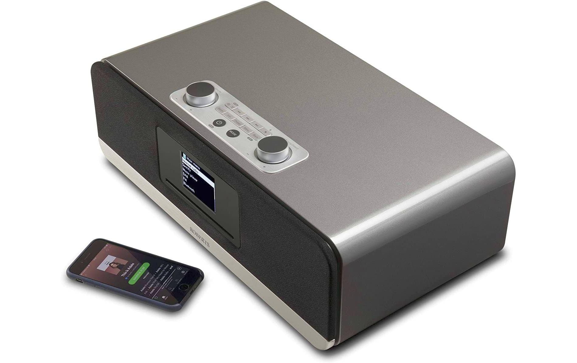 Roberts Radio Roberts Stream 67 – DAB-/Internetradio – Tischradio – DAB+, UKW, CD, Bluetooth – Silber