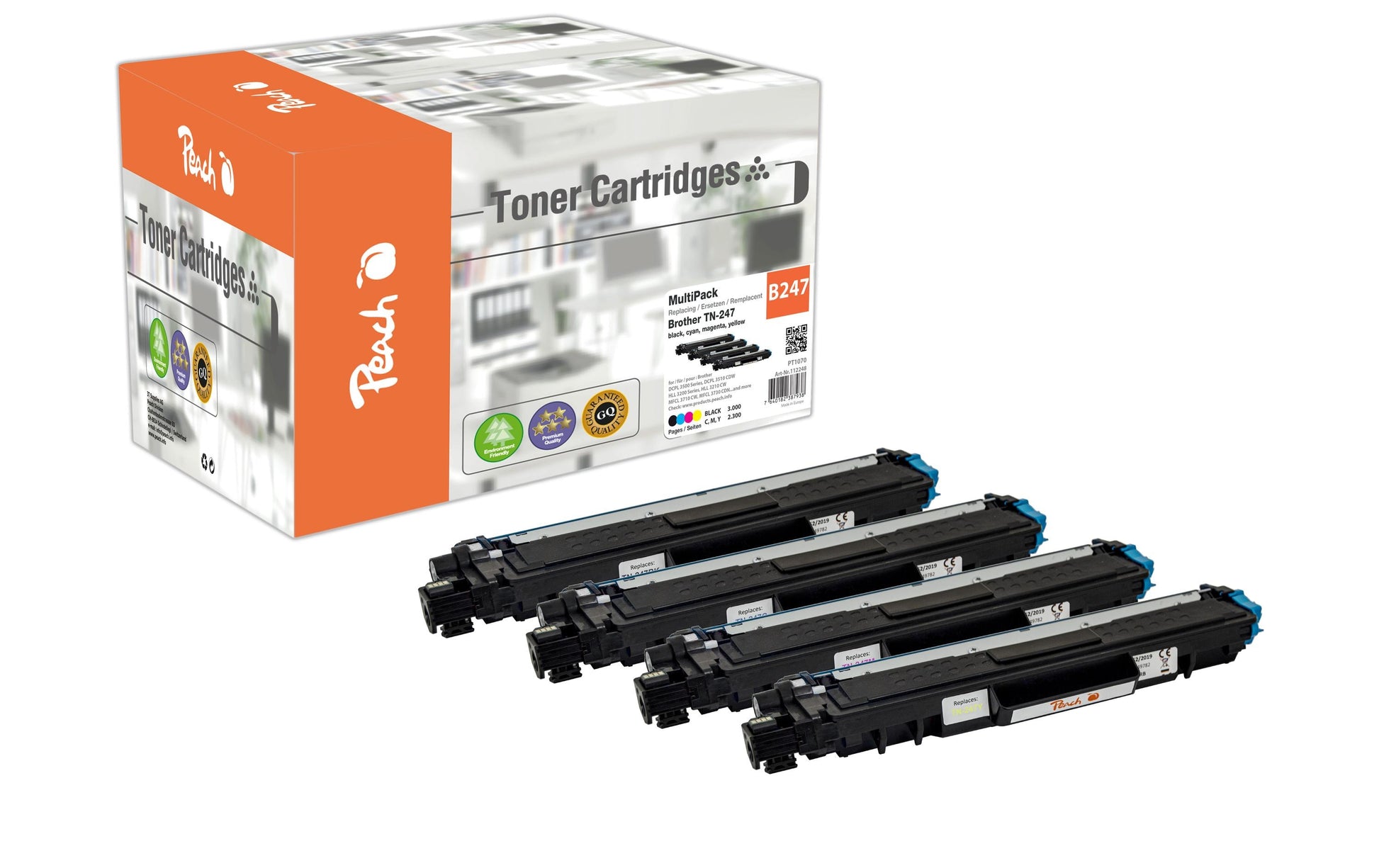 Peach Toner-Multipack TN-247 – BK/C/M/Y, 2300 Seiten