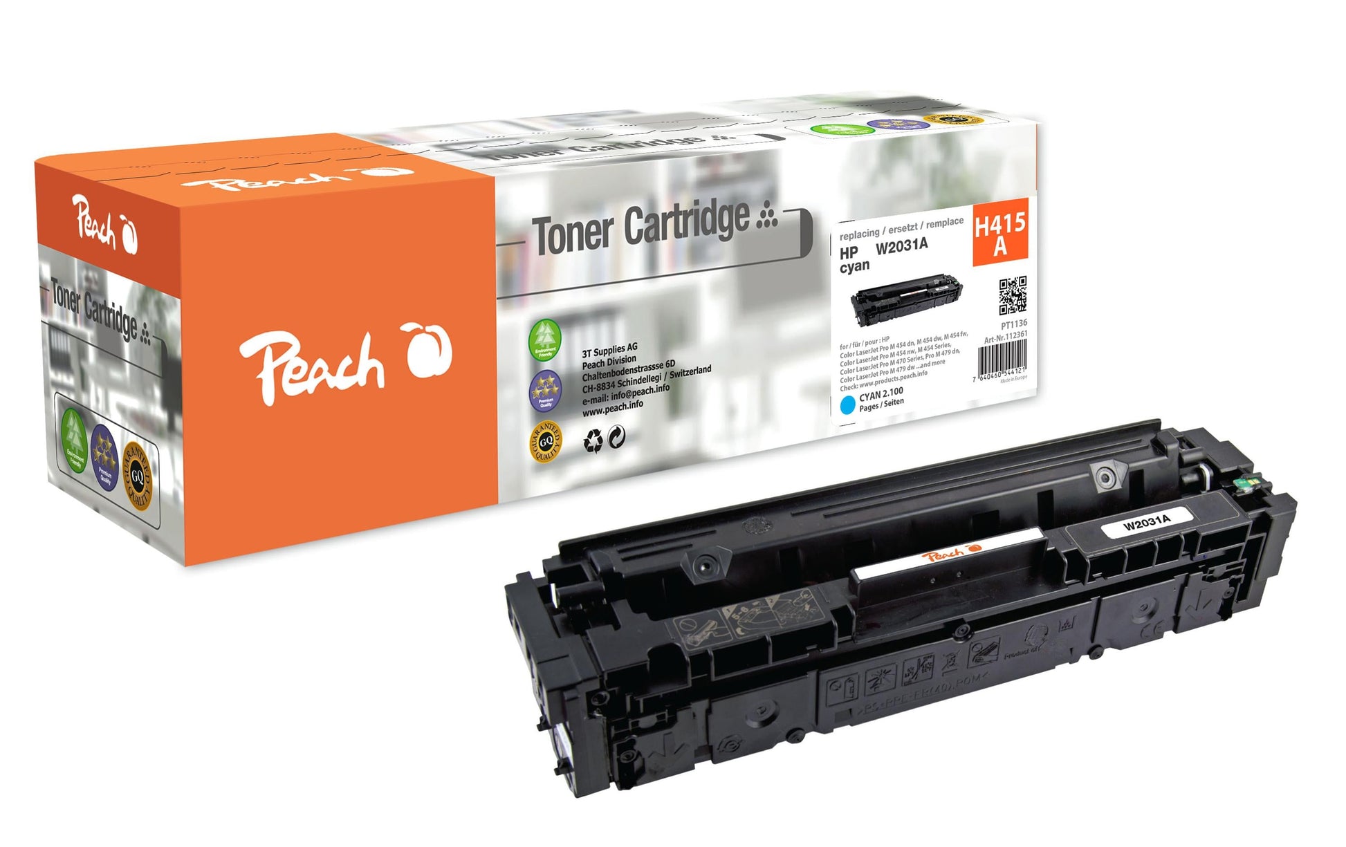 Peach 415A (W2031A) Cyan Toner – Kompatibel – 2'100 Seiten – für HP