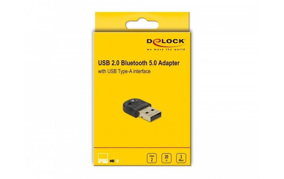 DeLOCK 61012 USB Bluetooth Adapter – Bluetooth 5.0, USB 2.0, A2DP – für Laptop