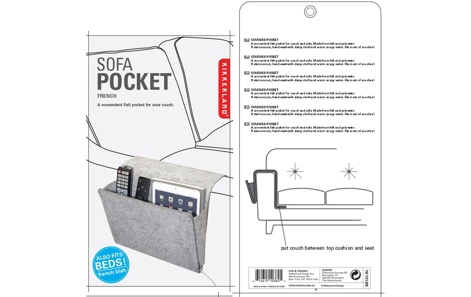 Kikkerland OR113 Aufbewahrungsbox – Filz – Grau – 270 × 830 × 270 mm