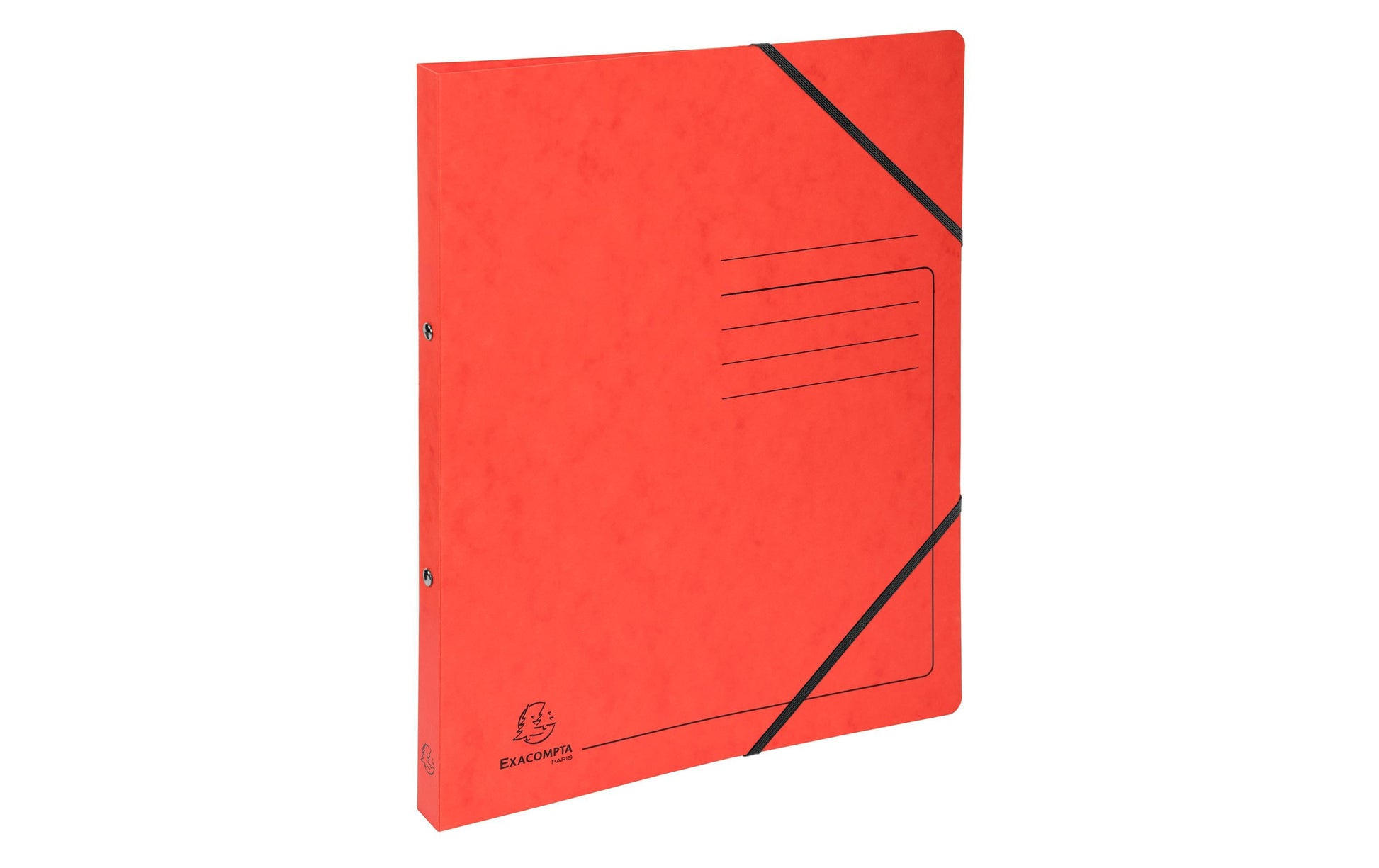 Exacompta Ringbuch – 2-O-Ring Ø 15 mm – für A4 – Rückenbreite 2 cm – Rot, Gummiband