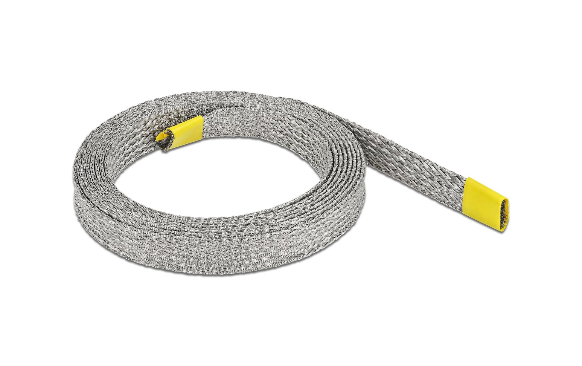 DeLOCK Kabelschlauch, Ø 10 mm, 2 m, EMV-Abschirmung, dehnbar, Kupfer – Grau