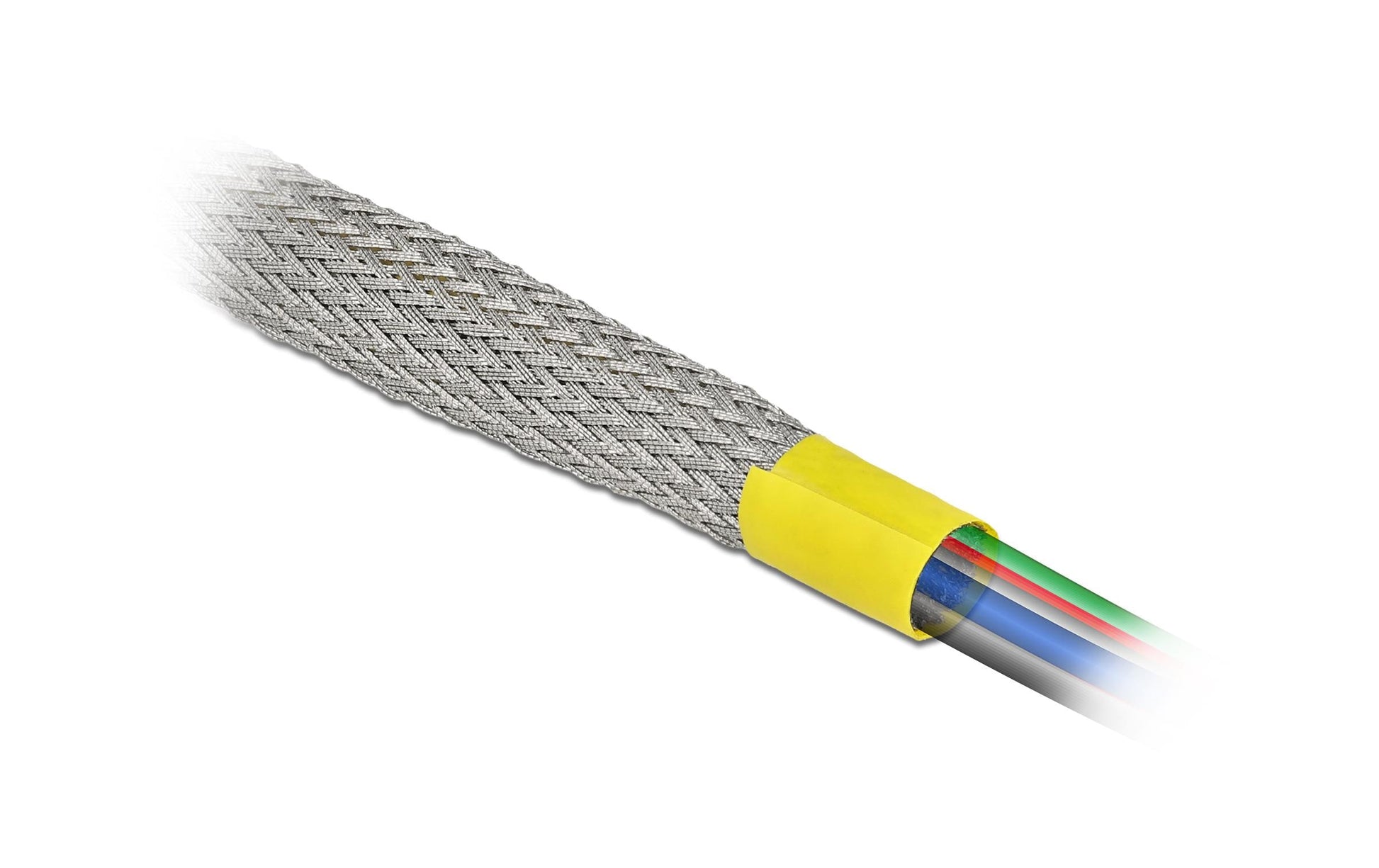 DeLOCK Kabelschlauch, Ø 10 mm, 2 m, EMV-Abschirmung, dehnbar, Kupfer – Grau