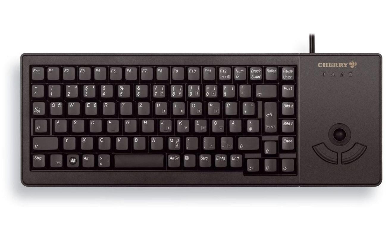 CHERRY G84-5400 XS – Tastatur, kabelgebunden (USB-A), CH-Layout (DE-CH), mit Trackball, schwarz
