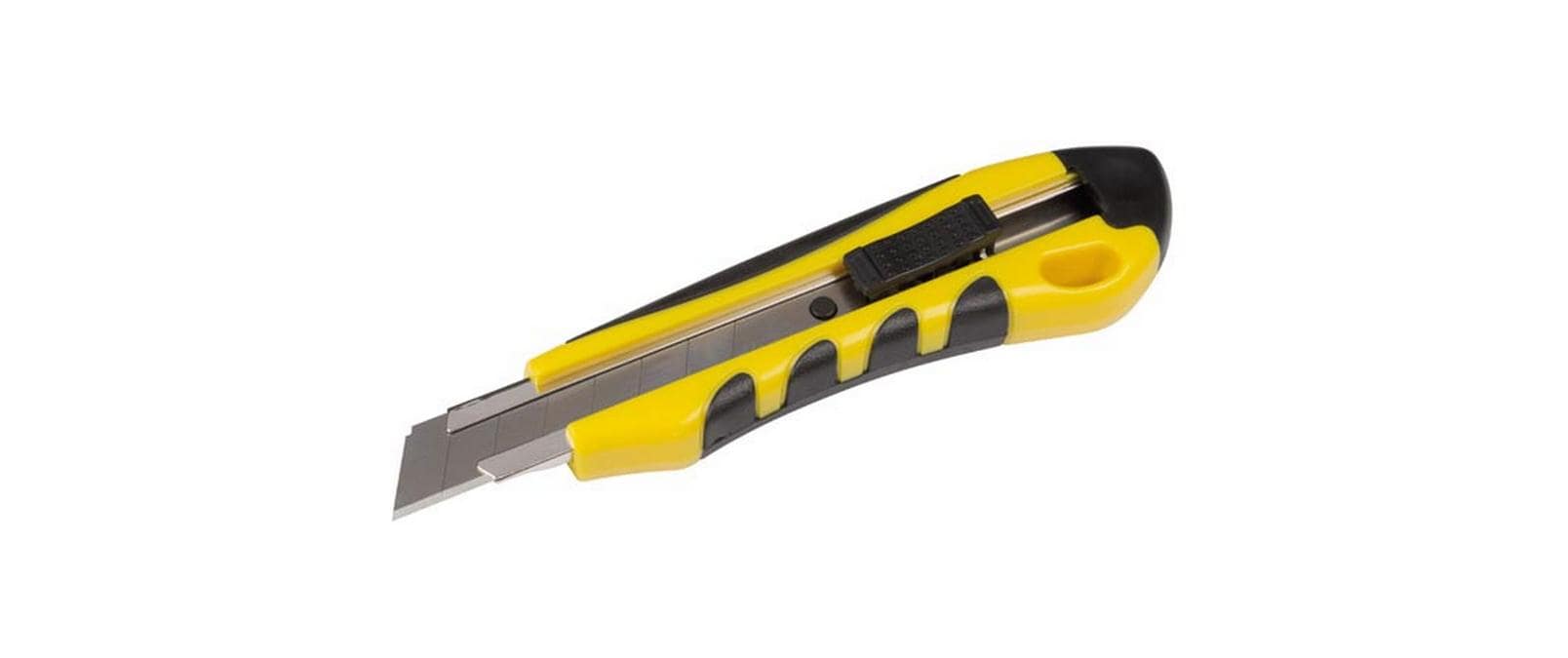 Toolland MES88A – Abbrechmesser 18 mm, Kunststoff, einziehbar, mit Arretierung, Gelb, 1 Stk.