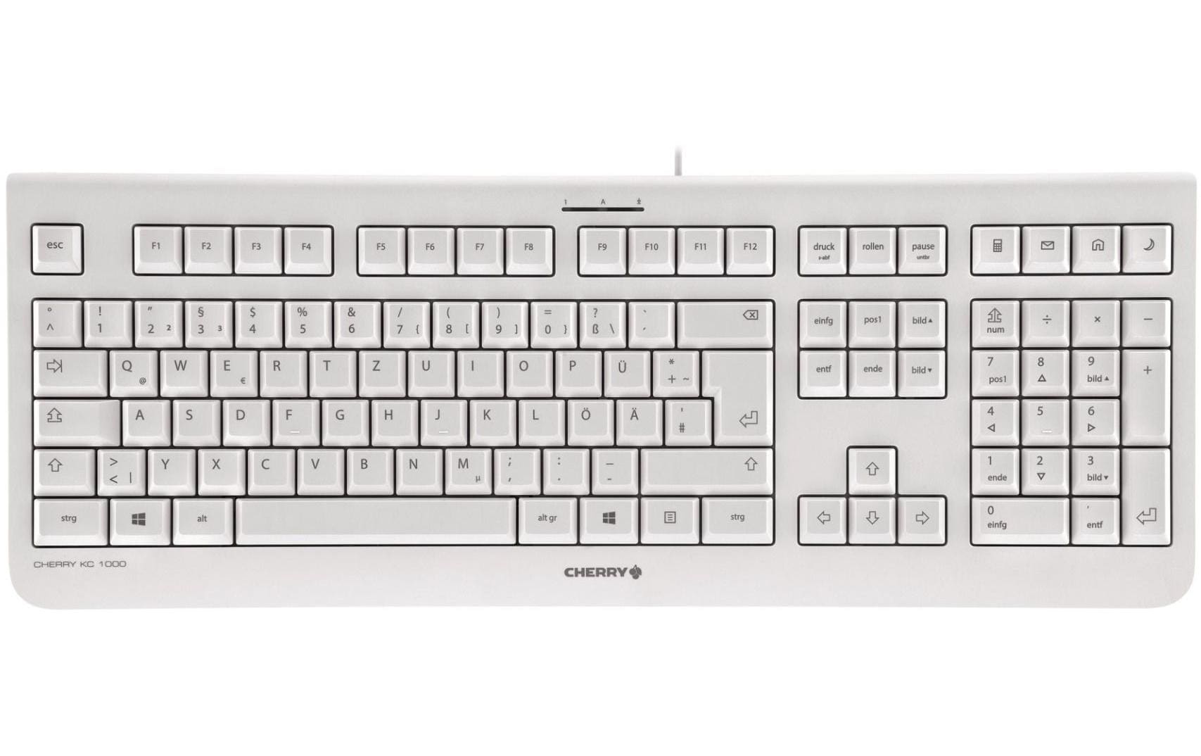 CHERRY Tastatur, kabelgebunden (USB-A), CH-Layout (DE-CH), Fullsize (mit Ziffernblock), Membran, Grau