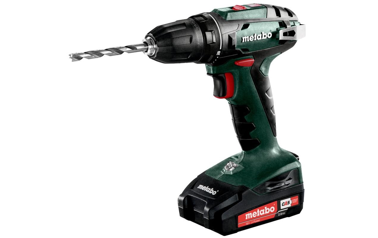 Metabo Akku-Bohrschrauber BS 18 Kit – 18 V (CAS) – Schnellspannbohrfutter (Ø 10 mm) – 24 Nm – 2×2,0 Ah & Ladegerät