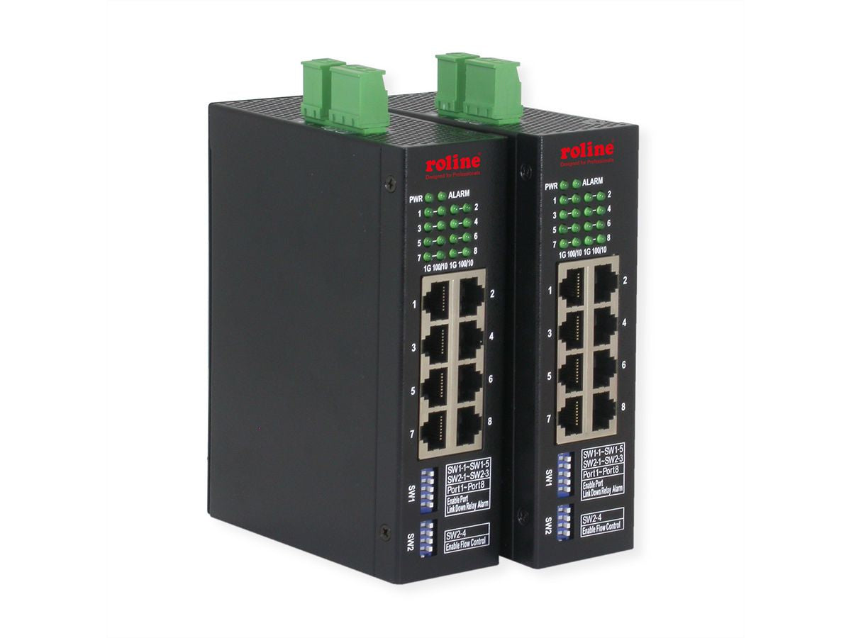 ROLINE Smart L2 Industrie Switch – 8× 1G, Hutschiene