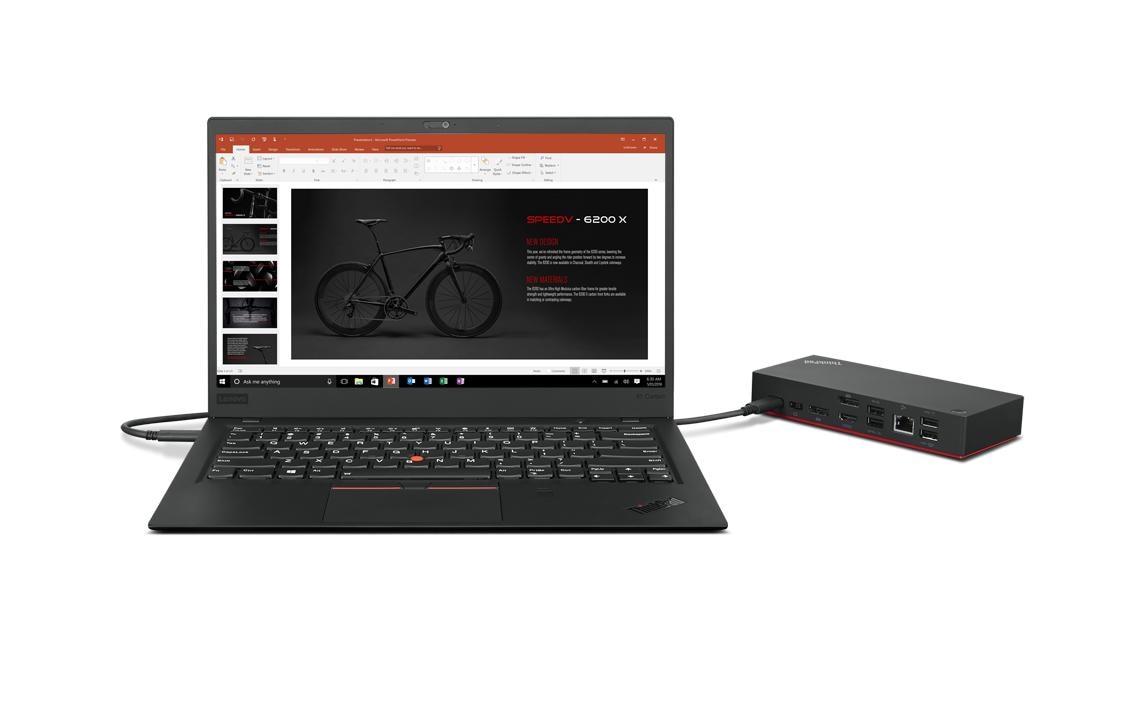 Lenovo 40AY0090CH Dockingstation – USB-C, 2× DP, 1× HDMI, 90 W PD, GbE, für ThinkPad X1 Carbon/X1 Yoga