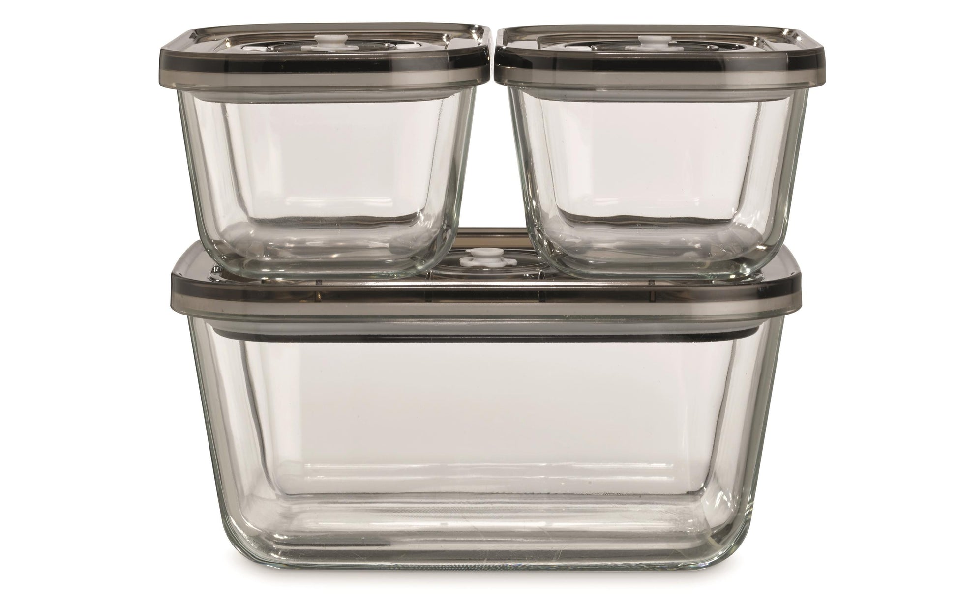 Caso Vakuumier-Boxen Eco Set – 1,5 l, 14,5 × 20 × 9,5 cm, für Vakuumierer, 3 Stk., Kunststoff, Transparent