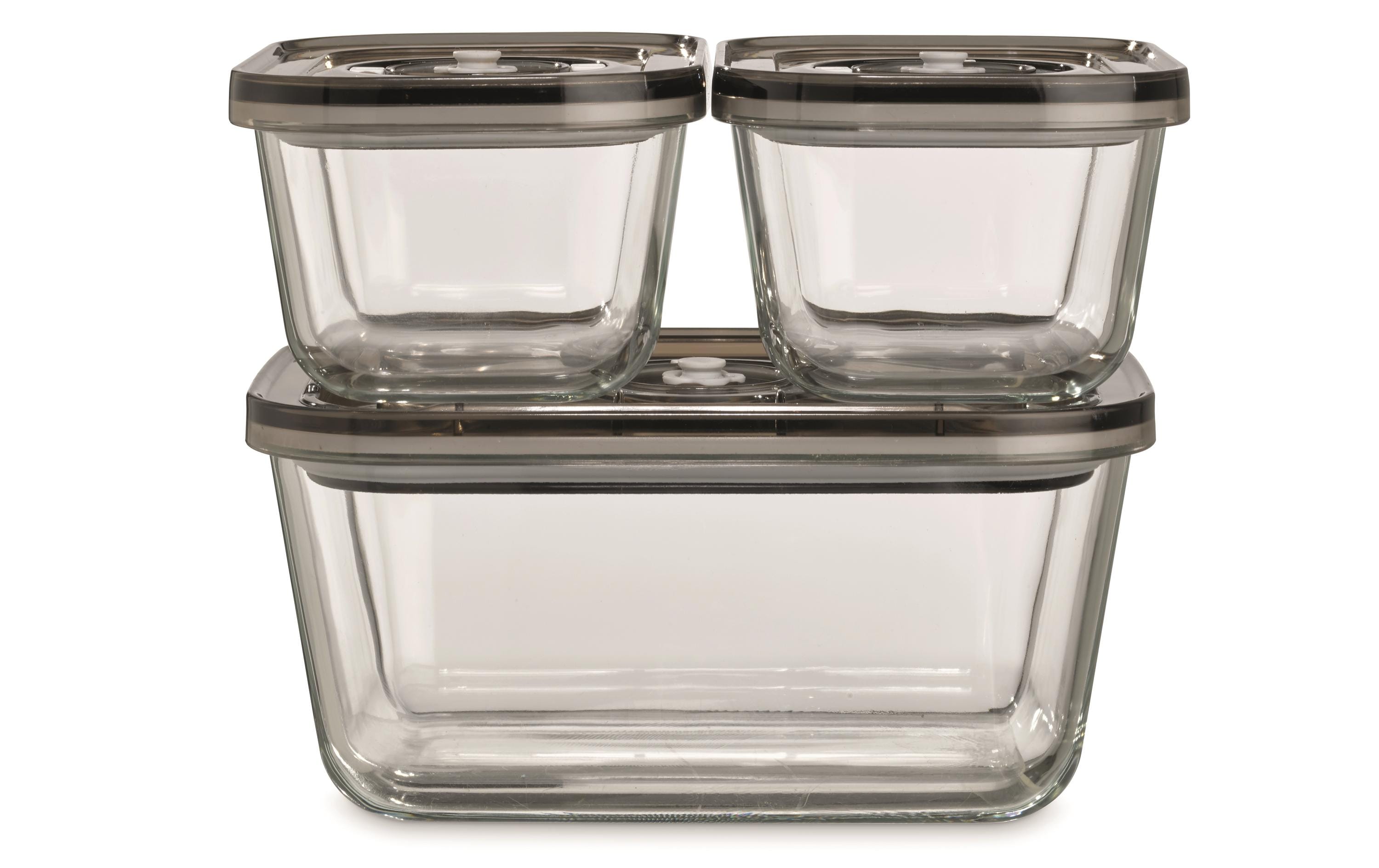 Caso Vakuumier-Boxen Eco Set – 1,5 l, 14,5 × 20 × 9,5 cm, für Vakuumierer, 3 Stk., Kunststoff, Transparent