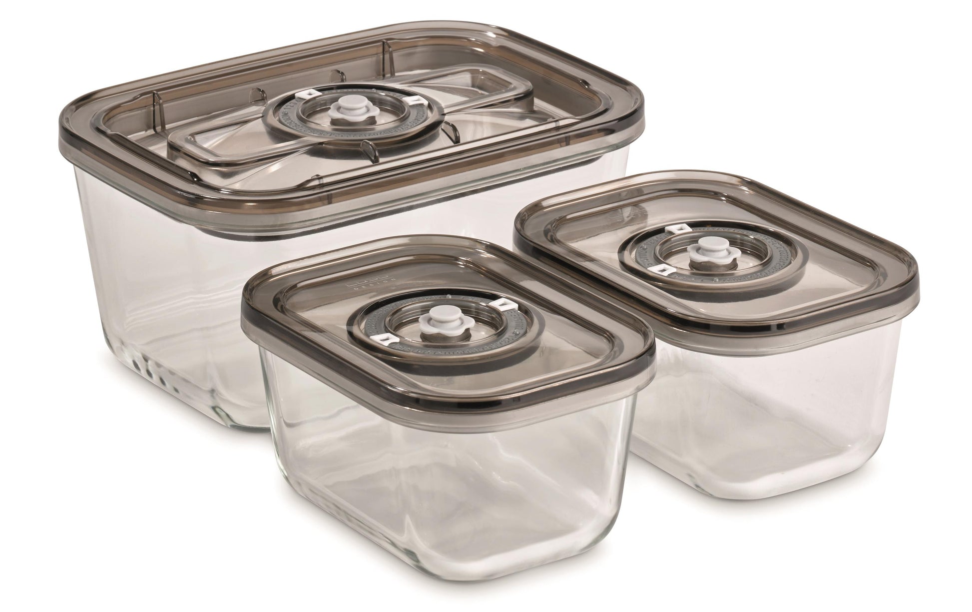 Caso Vakuumier-Boxen Eco Set – 1,5 l, 14,5 × 20 × 9,5 cm, für Vakuumierer, 3 Stk., Kunststoff, Transparent