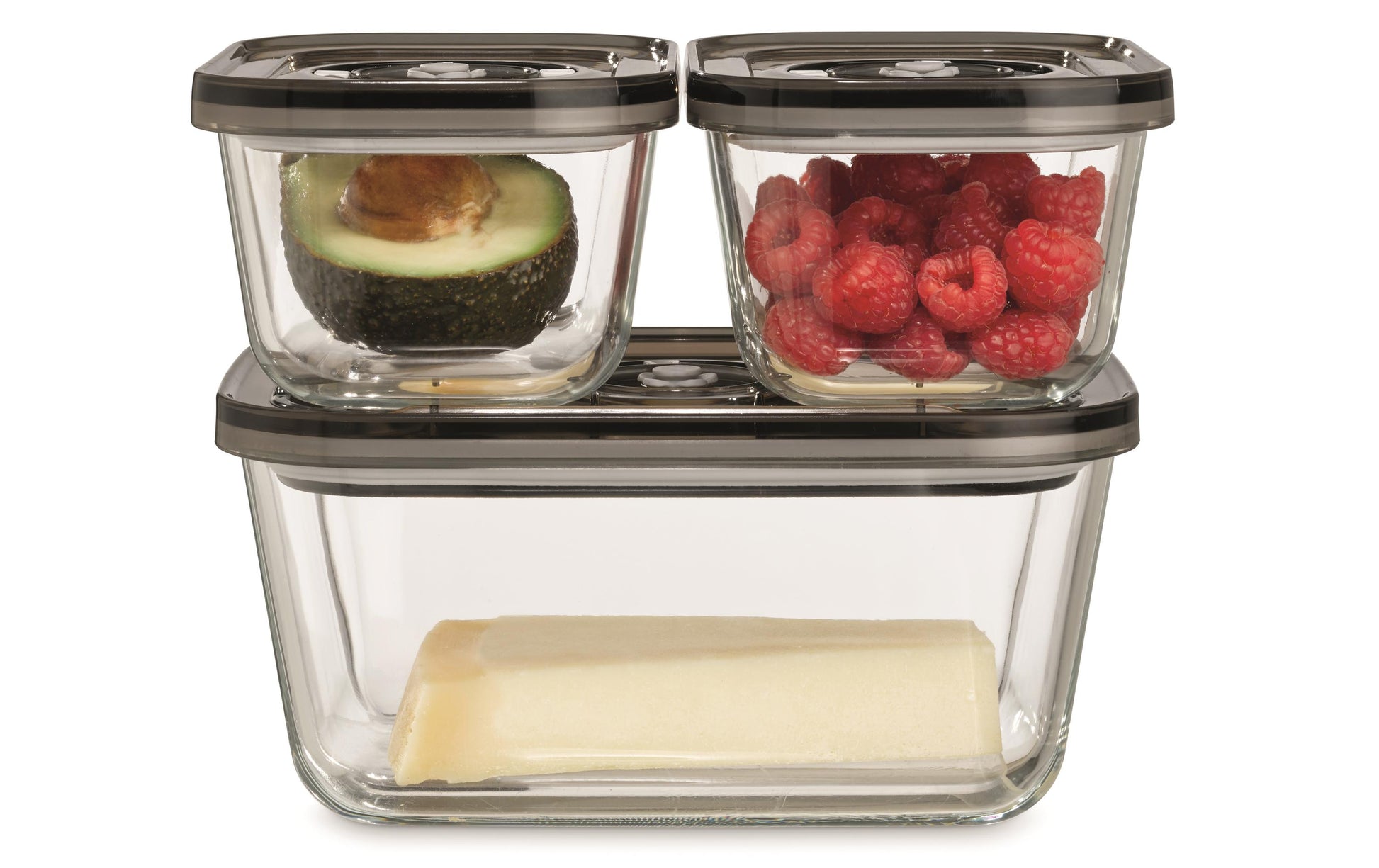 Caso Vakuumier-Boxen Eco Set – 1,5 l, 14,5 × 20 × 9,5 cm, für Vakuumierer, 3 Stk., Kunststoff, Transparent