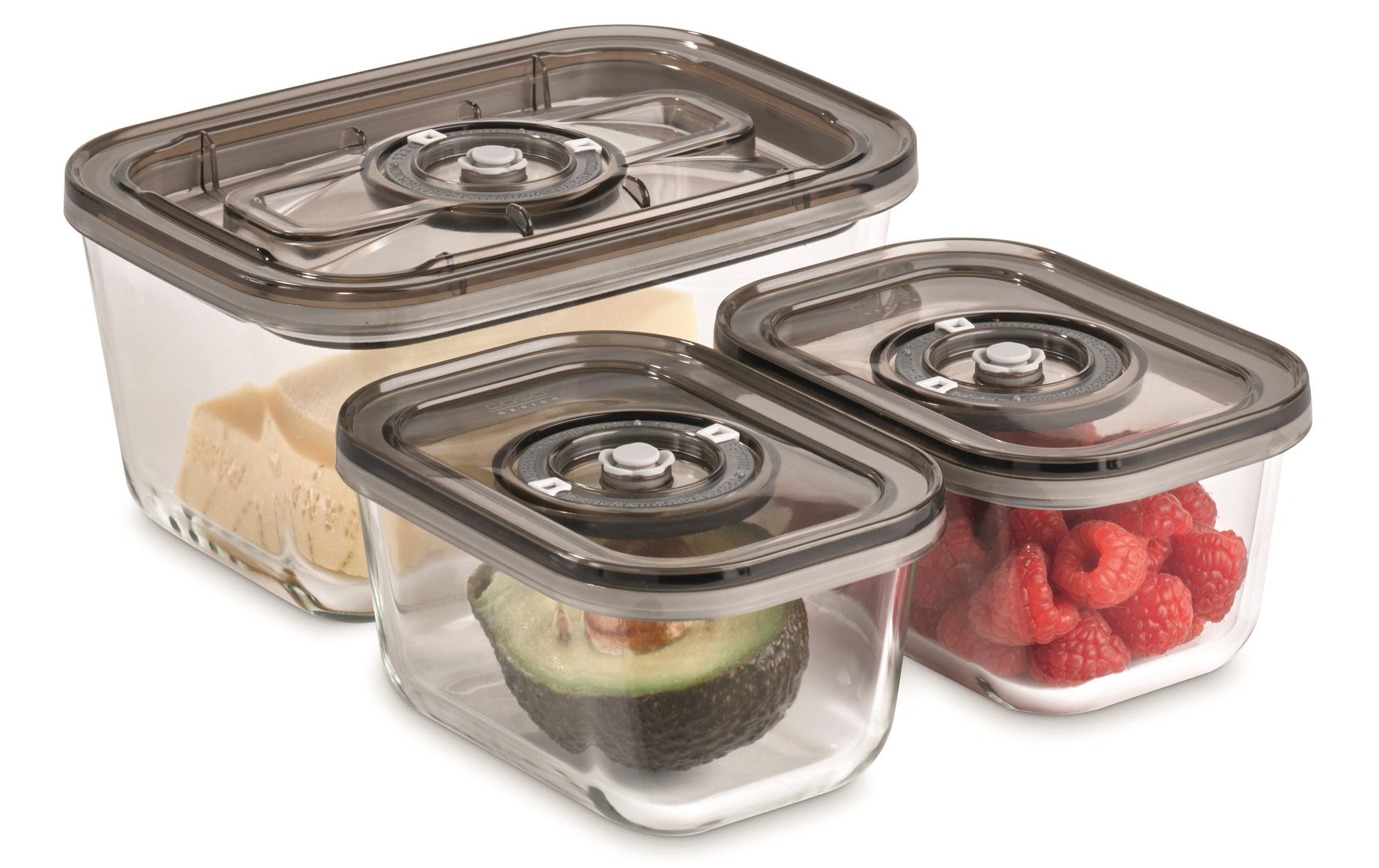 Caso Vakuumier-Boxen Eco Set – 1,5 l, 14,5 × 20 × 9,5 cm, für Vakuumierer, 3 Stk., Kunststoff, Transparent