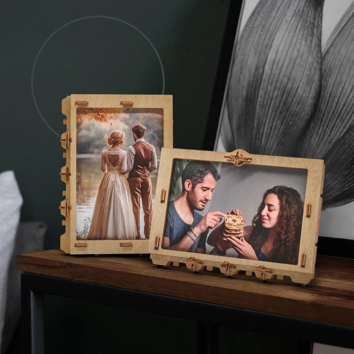 iDventure ClueFrame Bilderrahmen – für 10 × 15 cm – Holz, natur