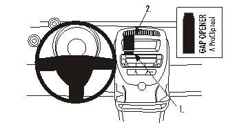 Brodit ProClip – Auto-Halterung – für Toyota Aygo (2006), Peugeot 107, Citroën C1 – Schwarz